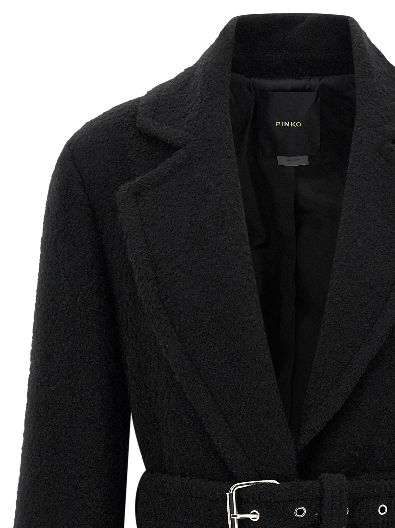 PINKO Black Polyester Women's Coat