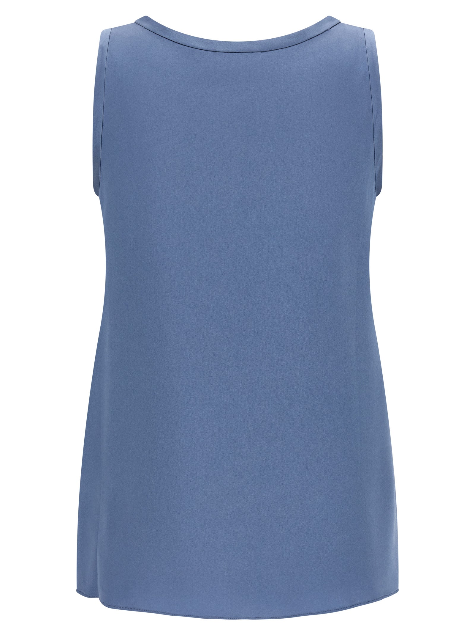 Brunello Cucinelli Blue Silk Sleeveles Women's T-Shirt