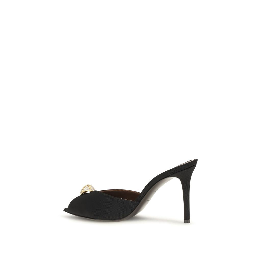 Giuseppe Zanotti Black Calf Leather Bos Taurus Stiletto Heel Women's Sandals