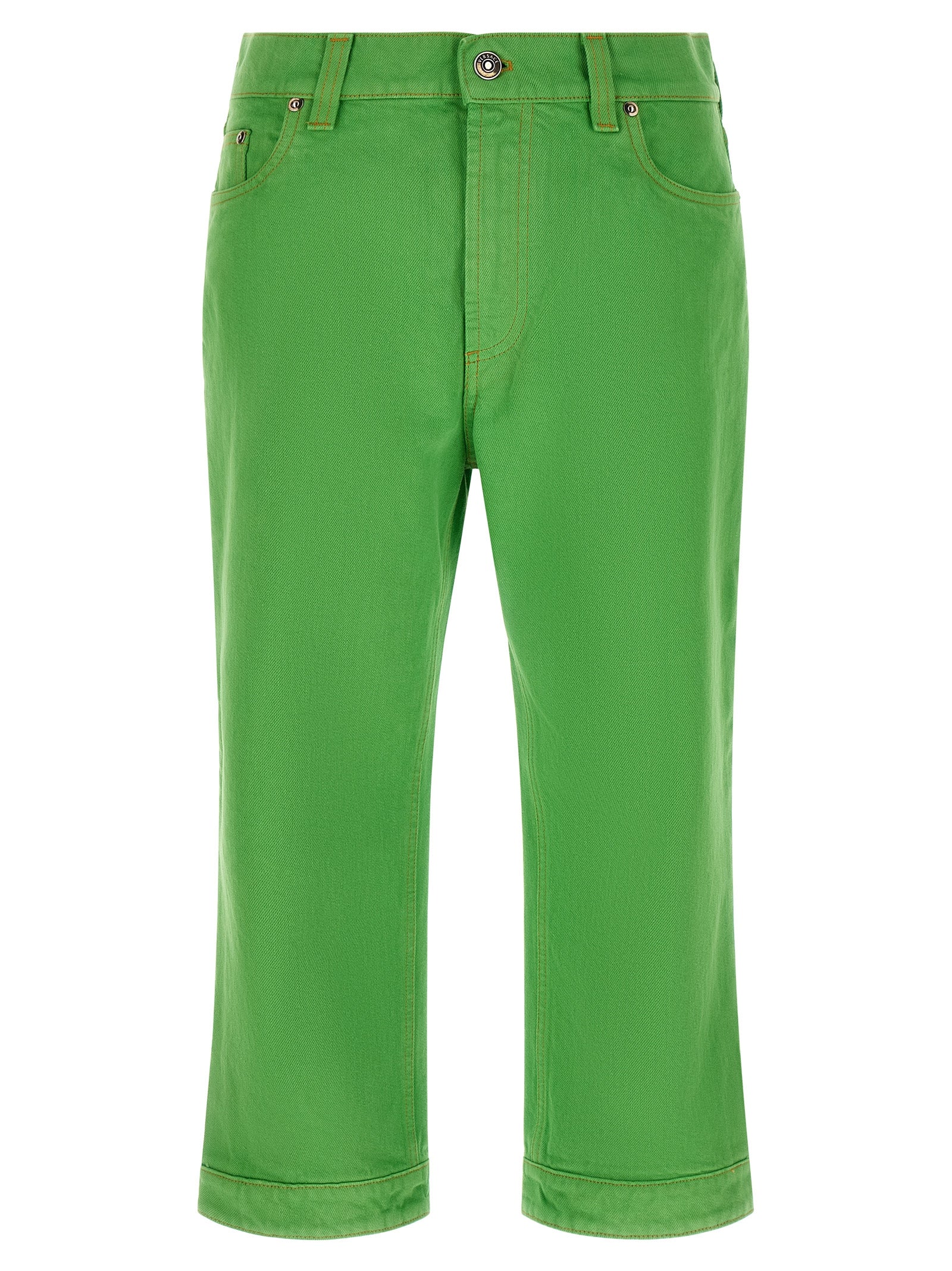 Versace Bicolor Cotton Cropped Women's Jeans