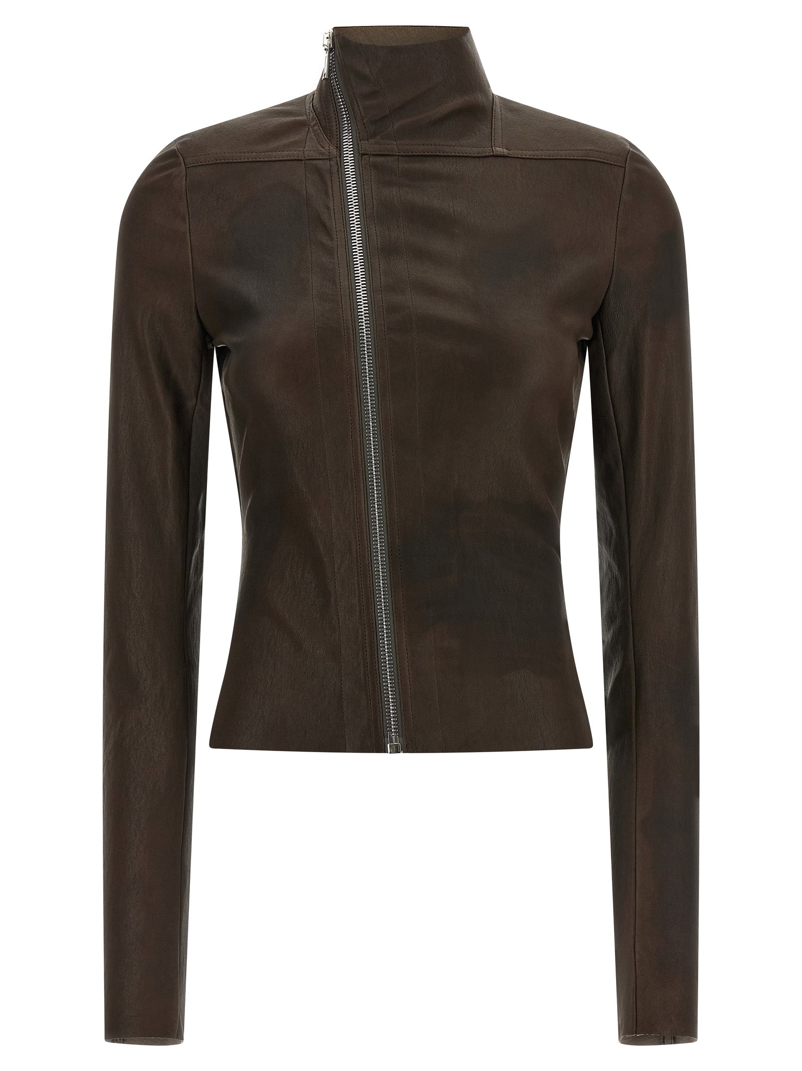 Rick Owens Brown Lamb Leather Leather Women's Jacket