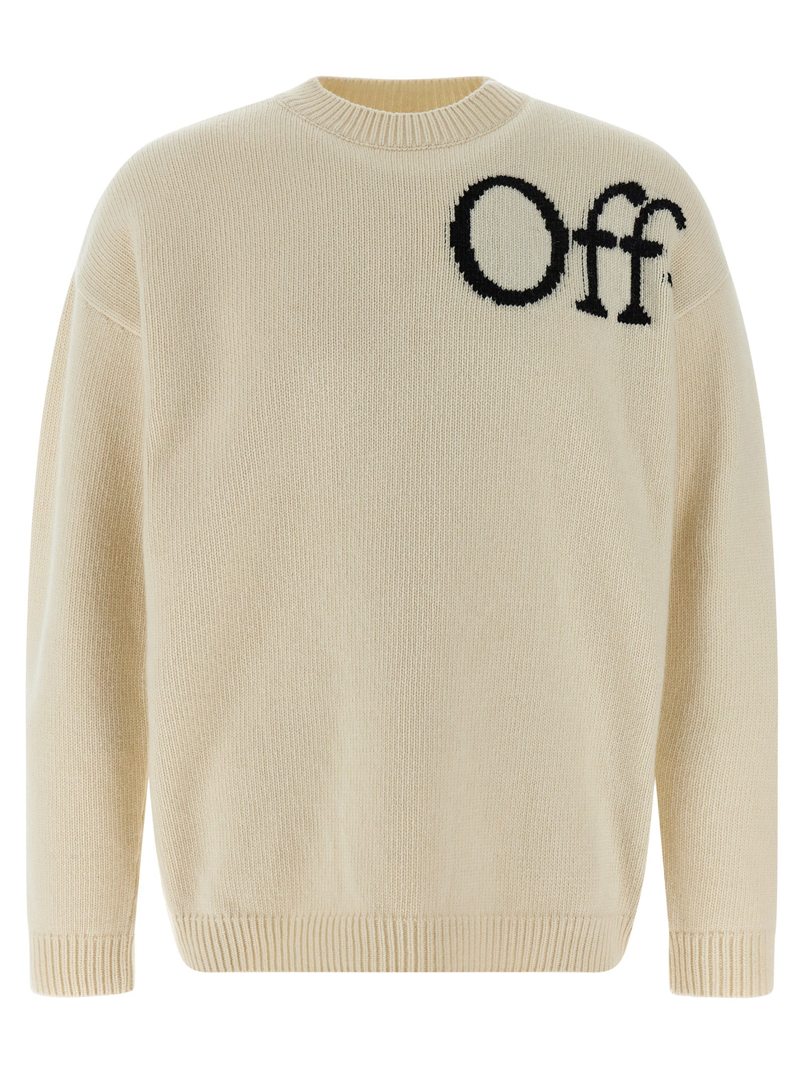 Off-White Bicolor Wool Women's Cardigan