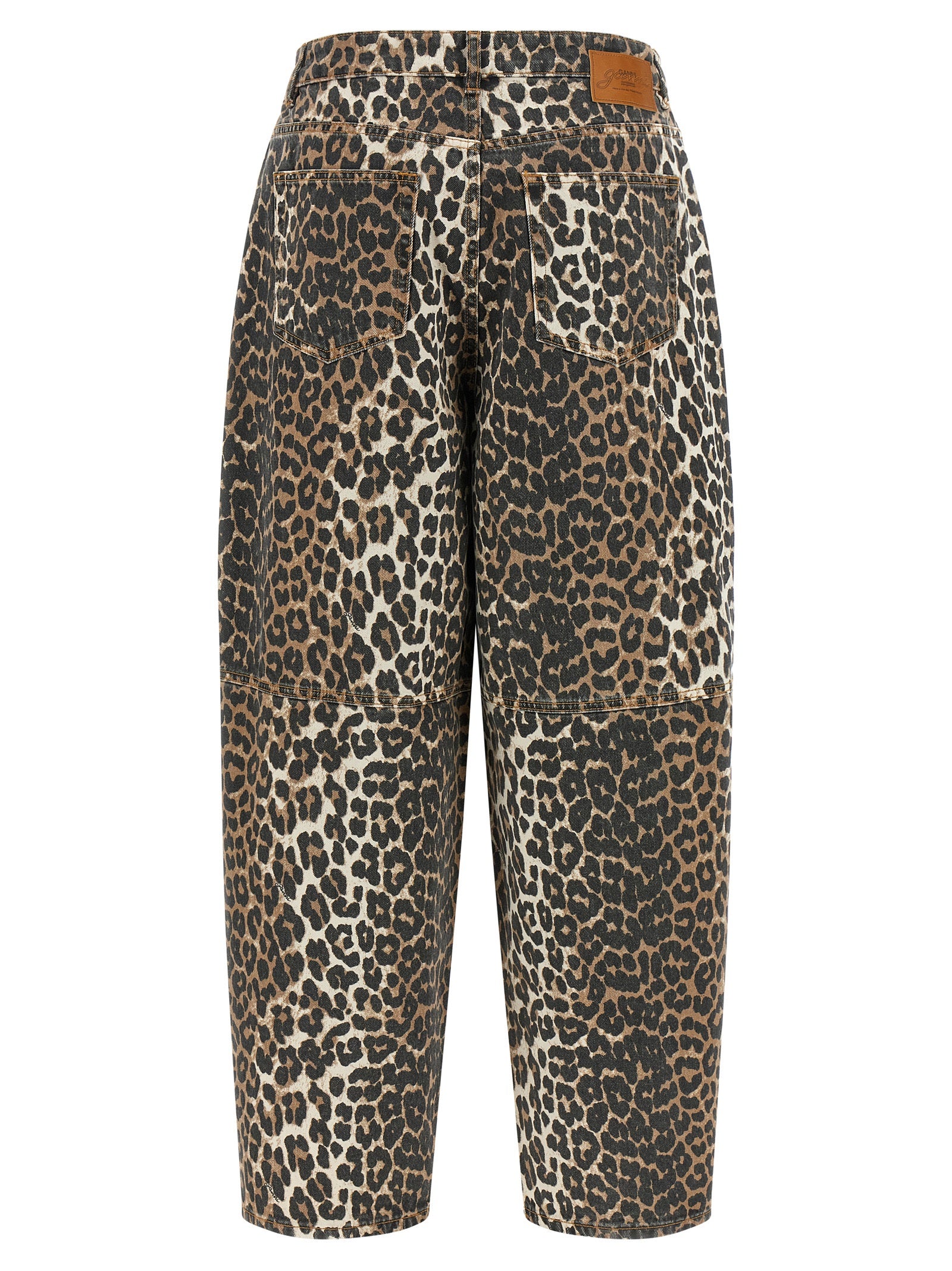 Ganni Brown Organic Cotton Cropped Women's Jeans