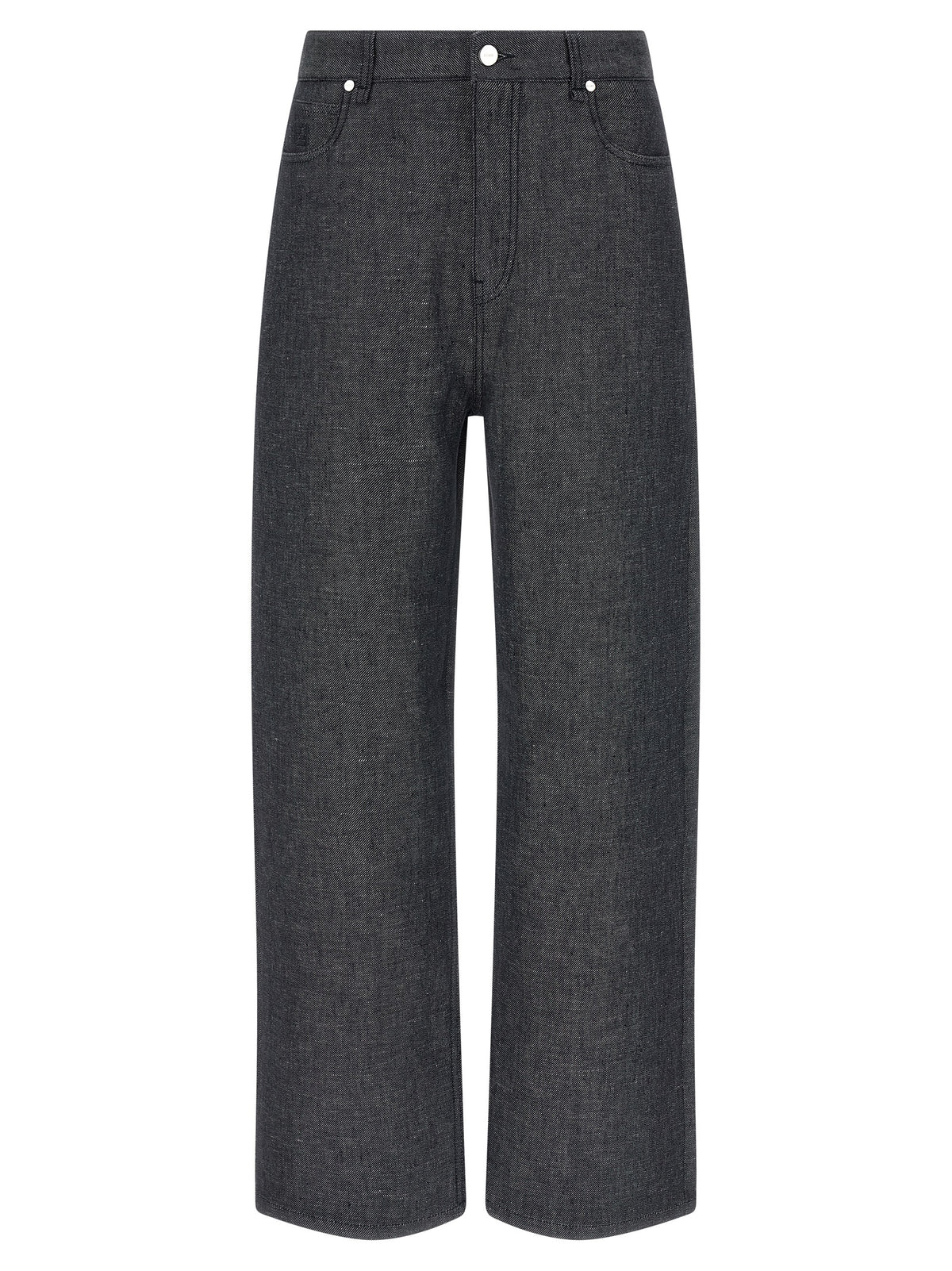 Fendi Gray Linen Straight-Leg Men's Jeans