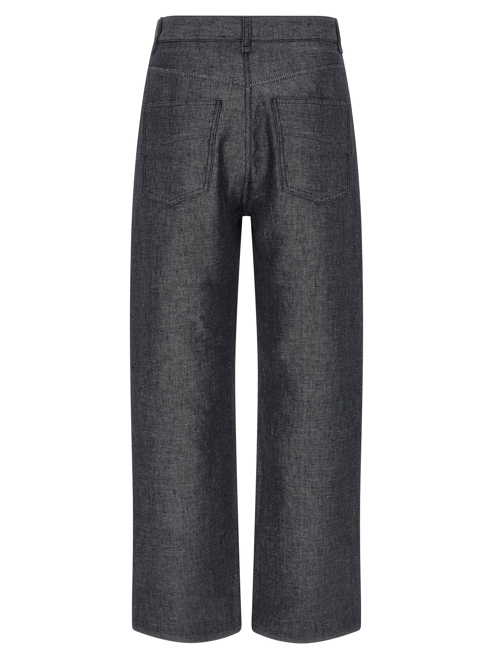 Fendi Gray Linen Straight-Leg Men's Jeans