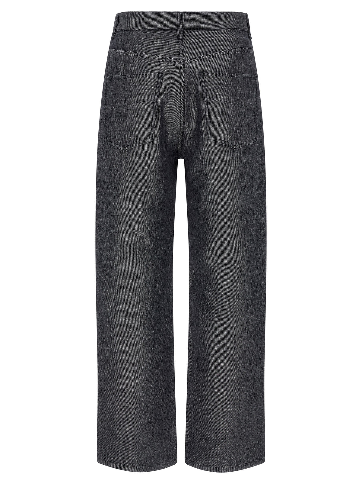 Fendi Gray Linen Straight-Leg Men's Jeans
