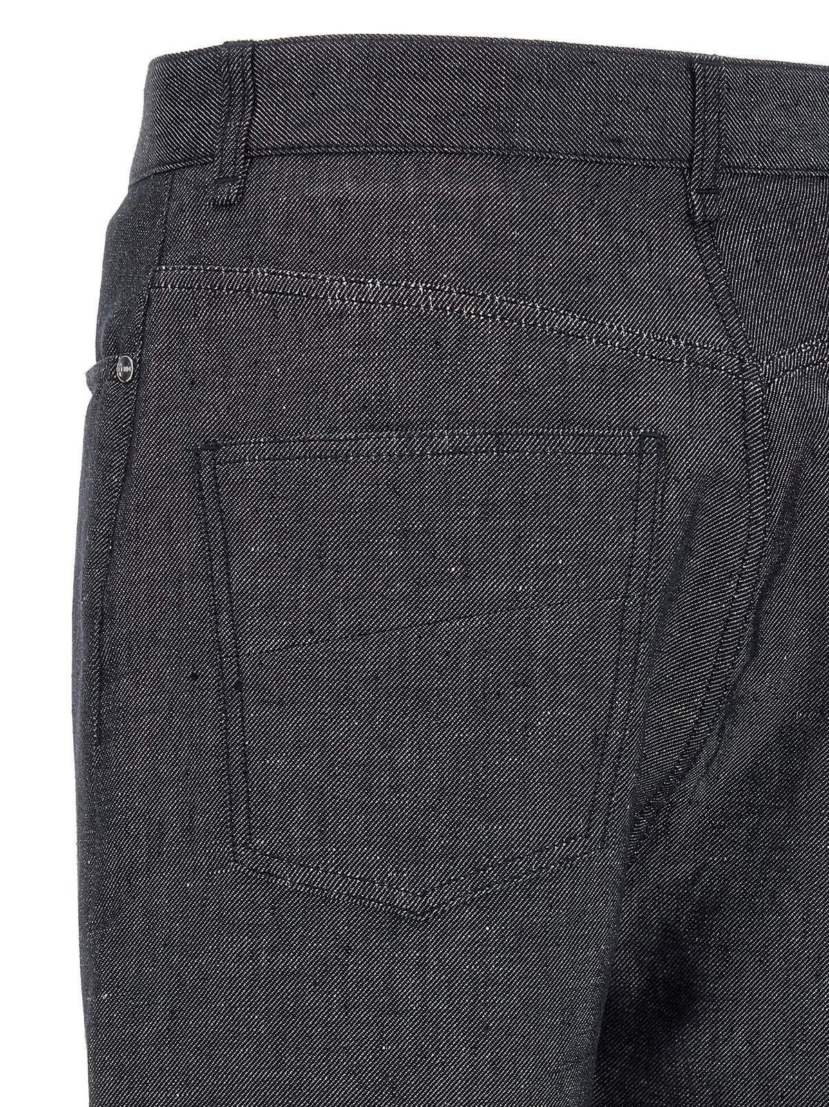 Fendi Gray Linen Straight-Leg Men's Jeans