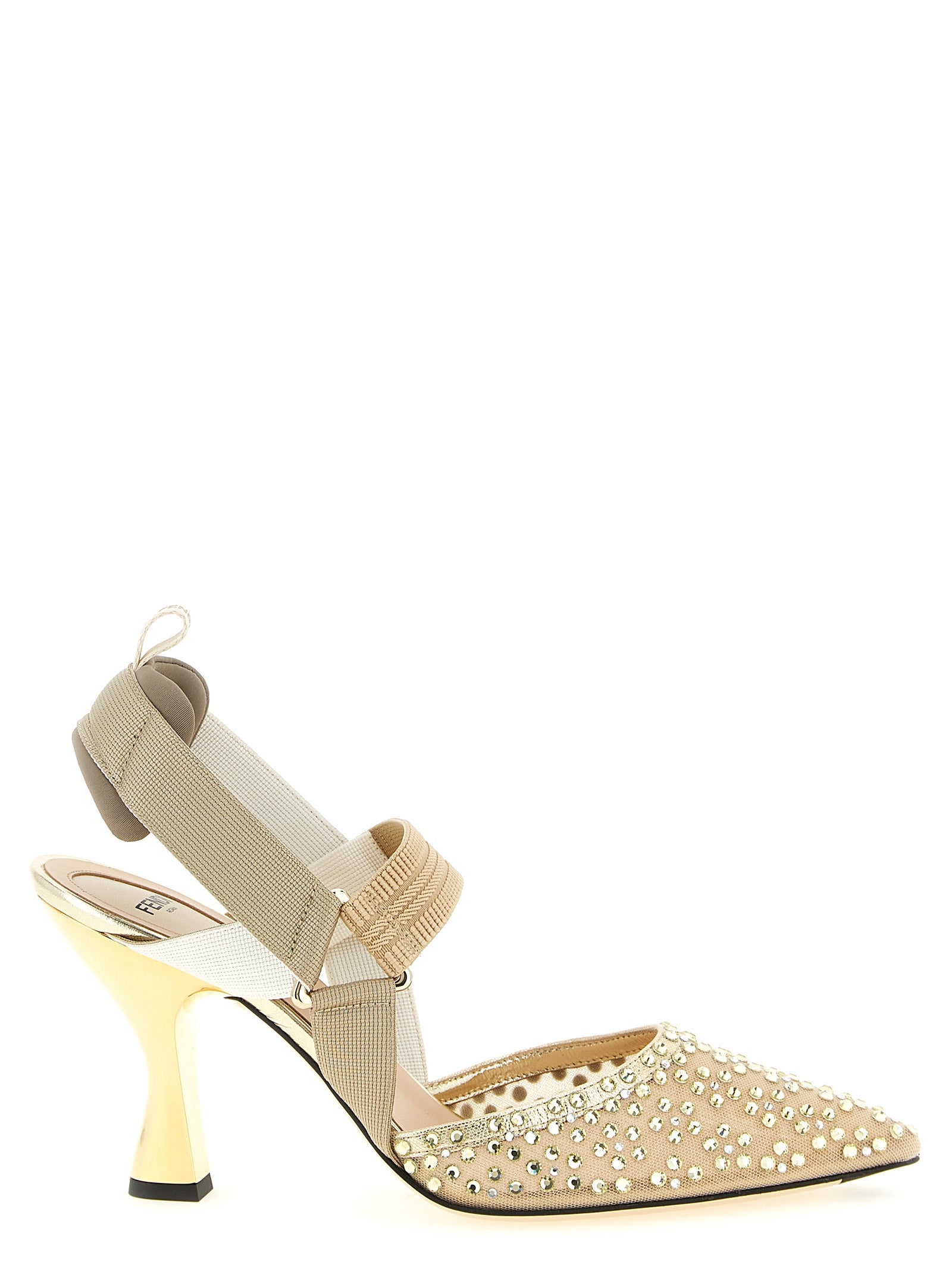 Fendi Beige Polyamide High Heel Women's Pumps