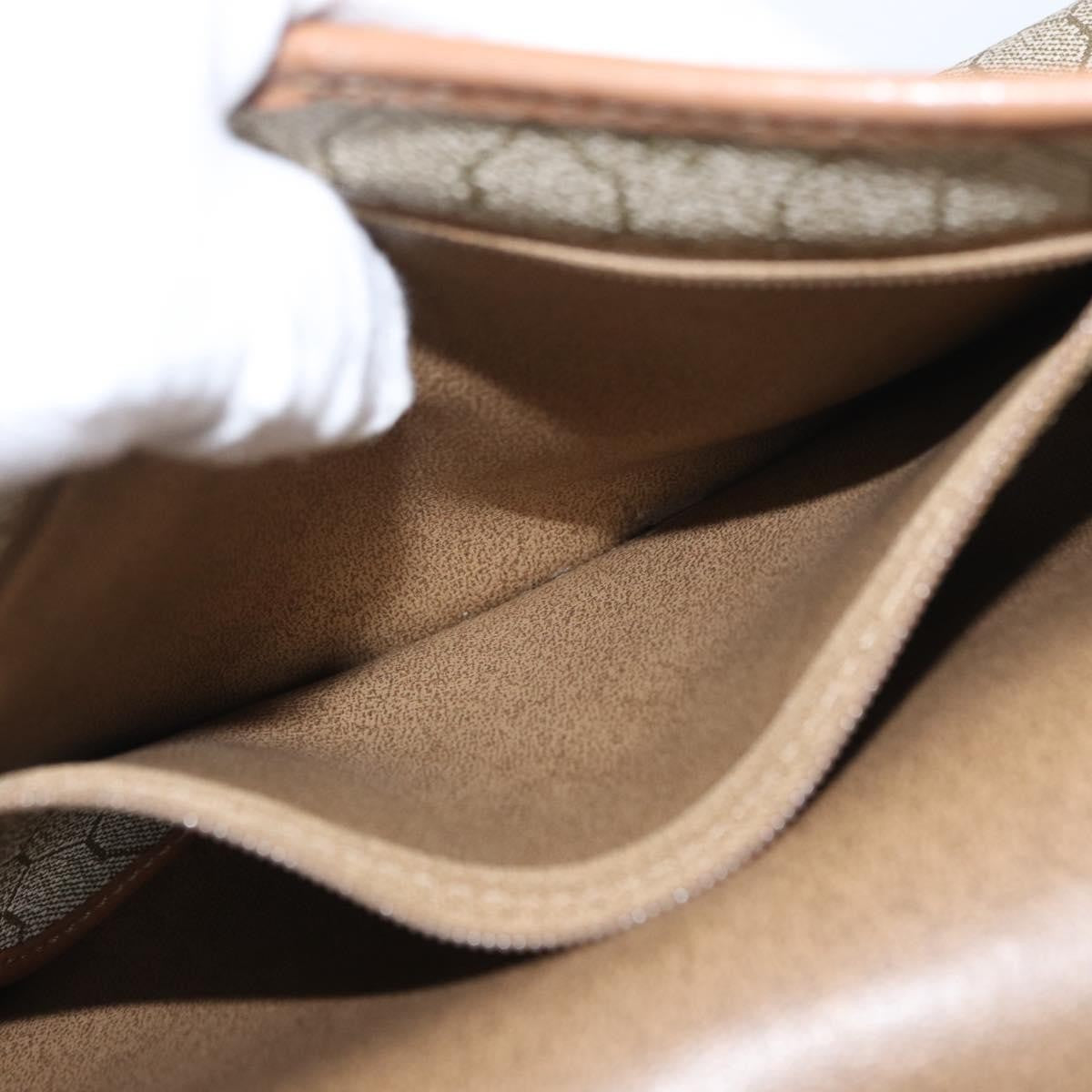 Christian Dior Vintage Honeycomb Chain Canvas Beige Canvas Shoulder Bag Bag (Pre-Owned)