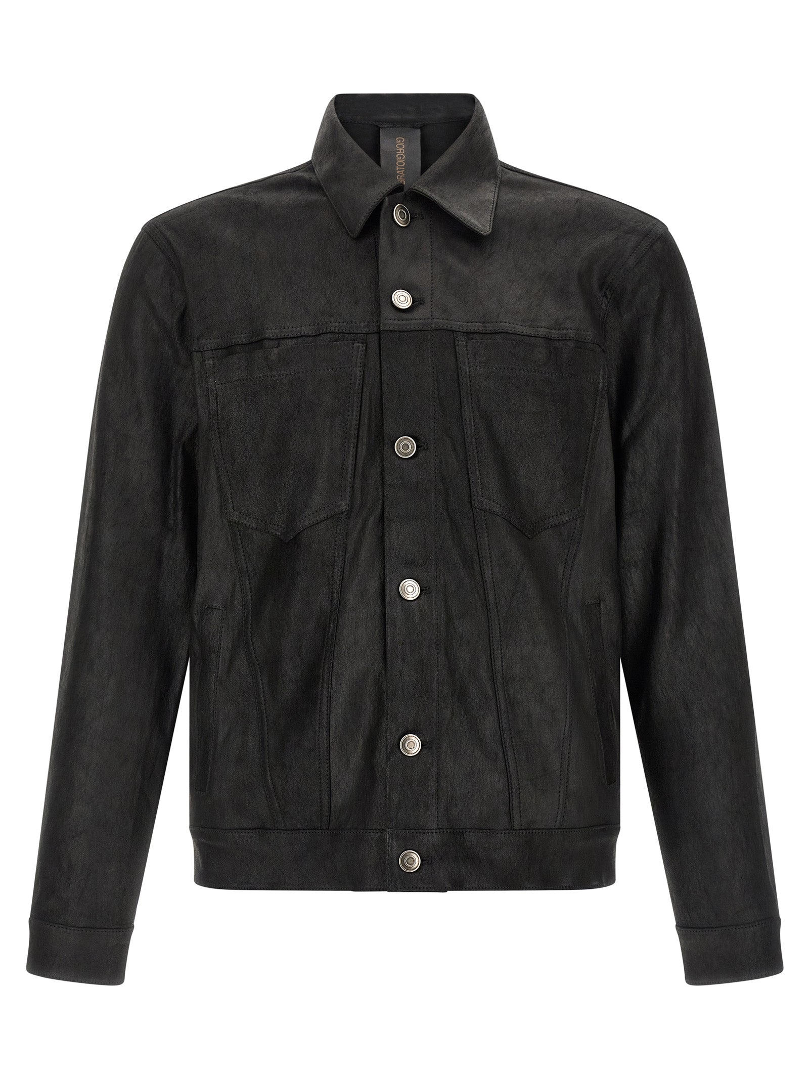 GIORGIO BRATO Black Lamb Leather Leather Men's Jacket