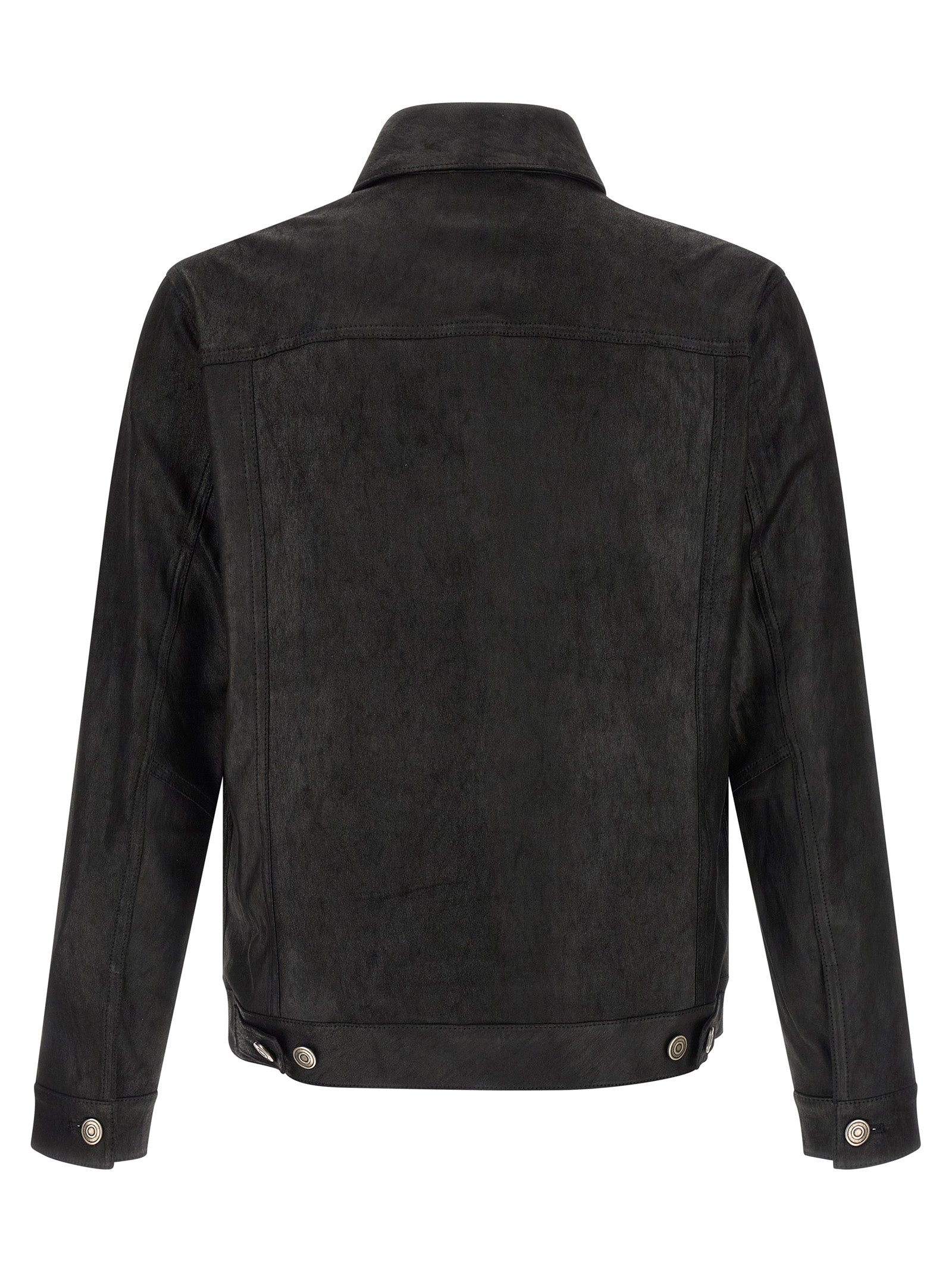 GIORGIO BRATO Black Lamb Leather Leather Men's Jacket