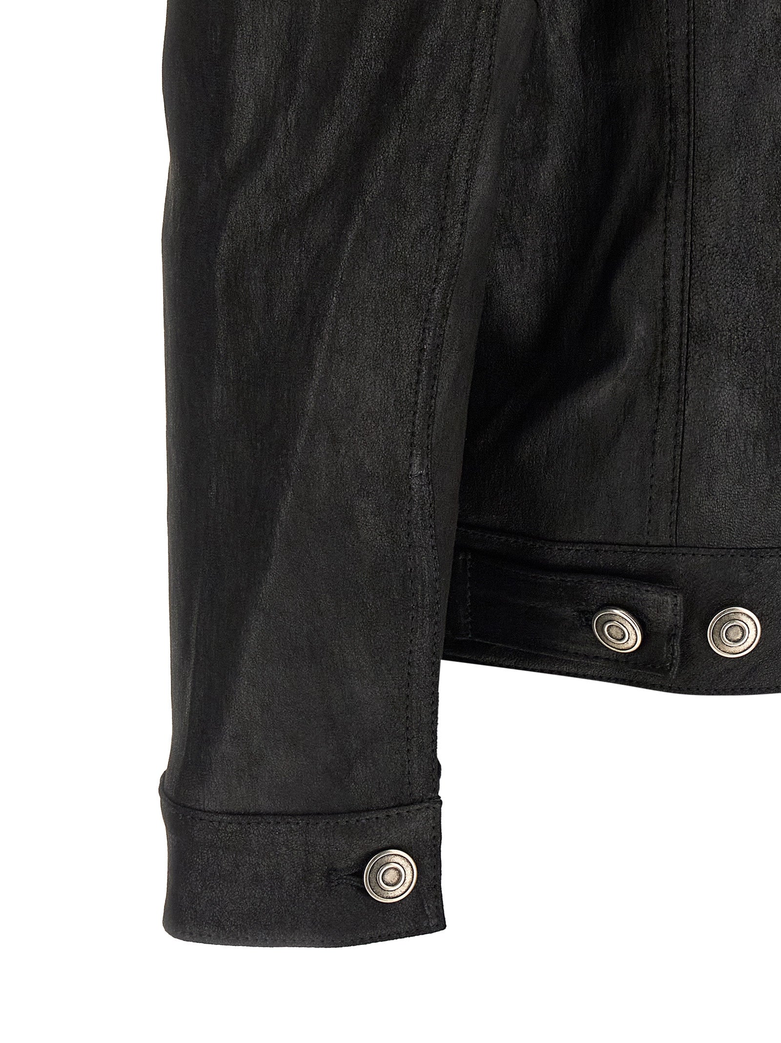 GIORGIO BRATO Black Lamb Leather Leather Men's Jacket