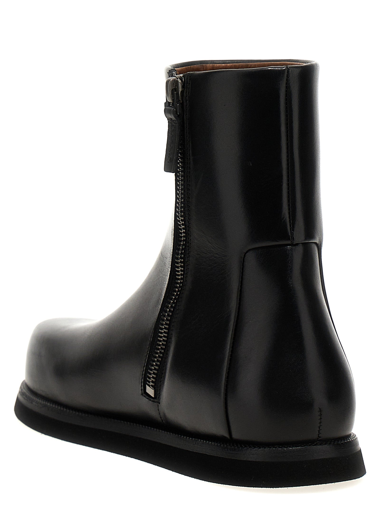 Marsell Black Calfskin Ankle Women's Boots
