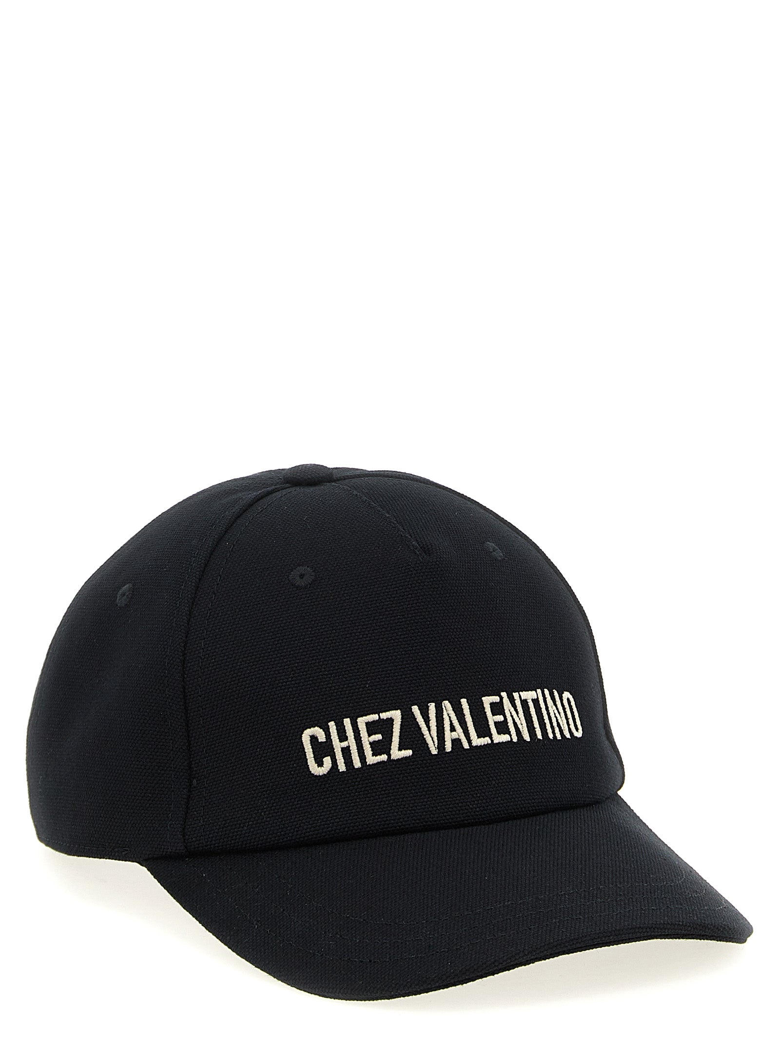 Valentino Garavani Black Cotton Cap (Baseball Men's Hat)