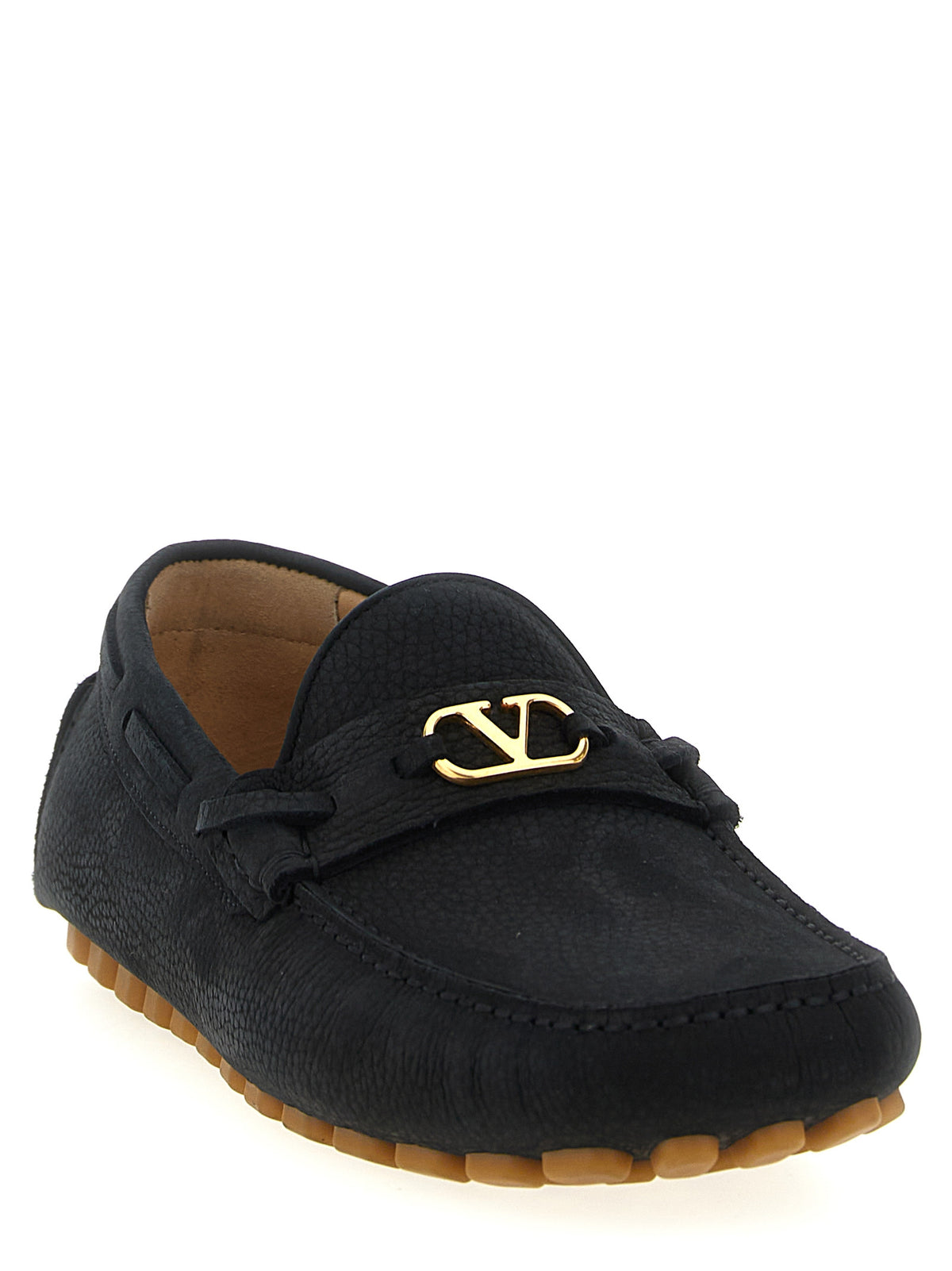 Valentino Garavani Black Calfskin Slip-On Men's Loafers