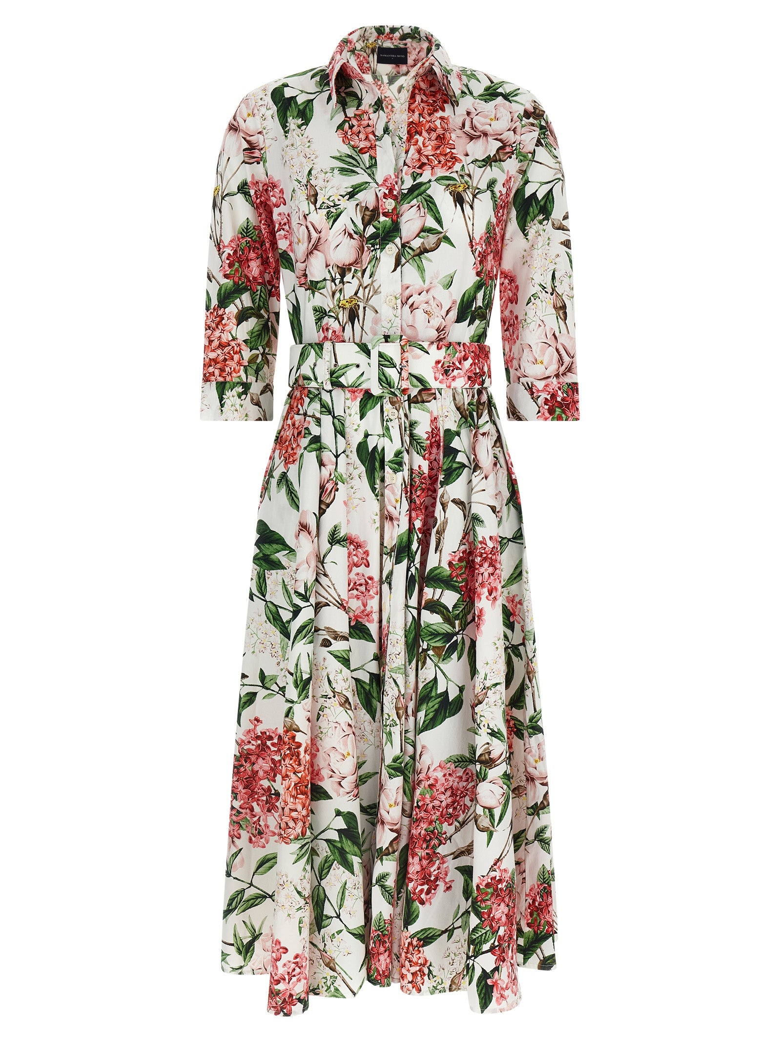 SAMANTHA SUNG Multicolor Cotton Midi Women's Dress
