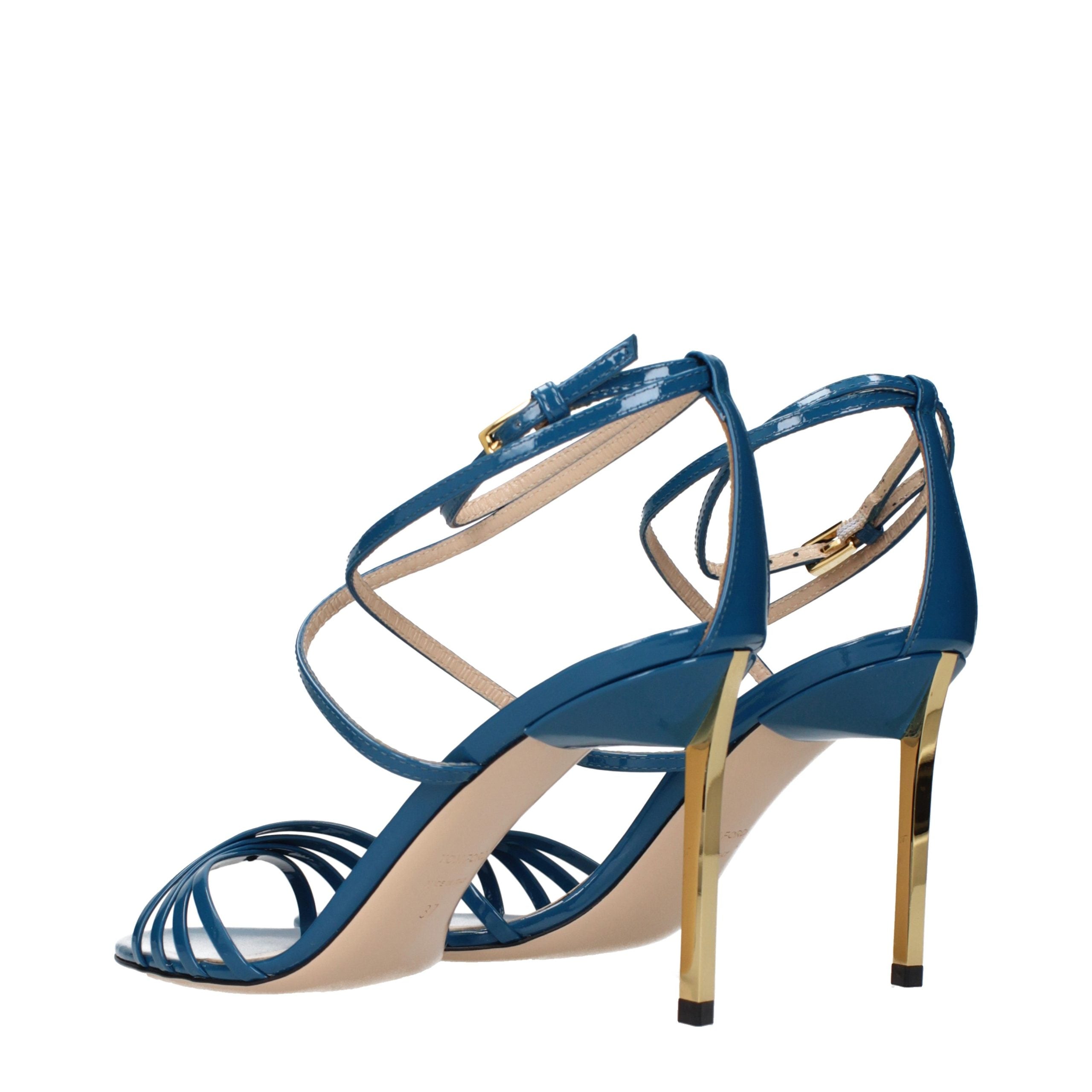 Tom Ford Blue Leather Stiletto Heel Women's Sandals