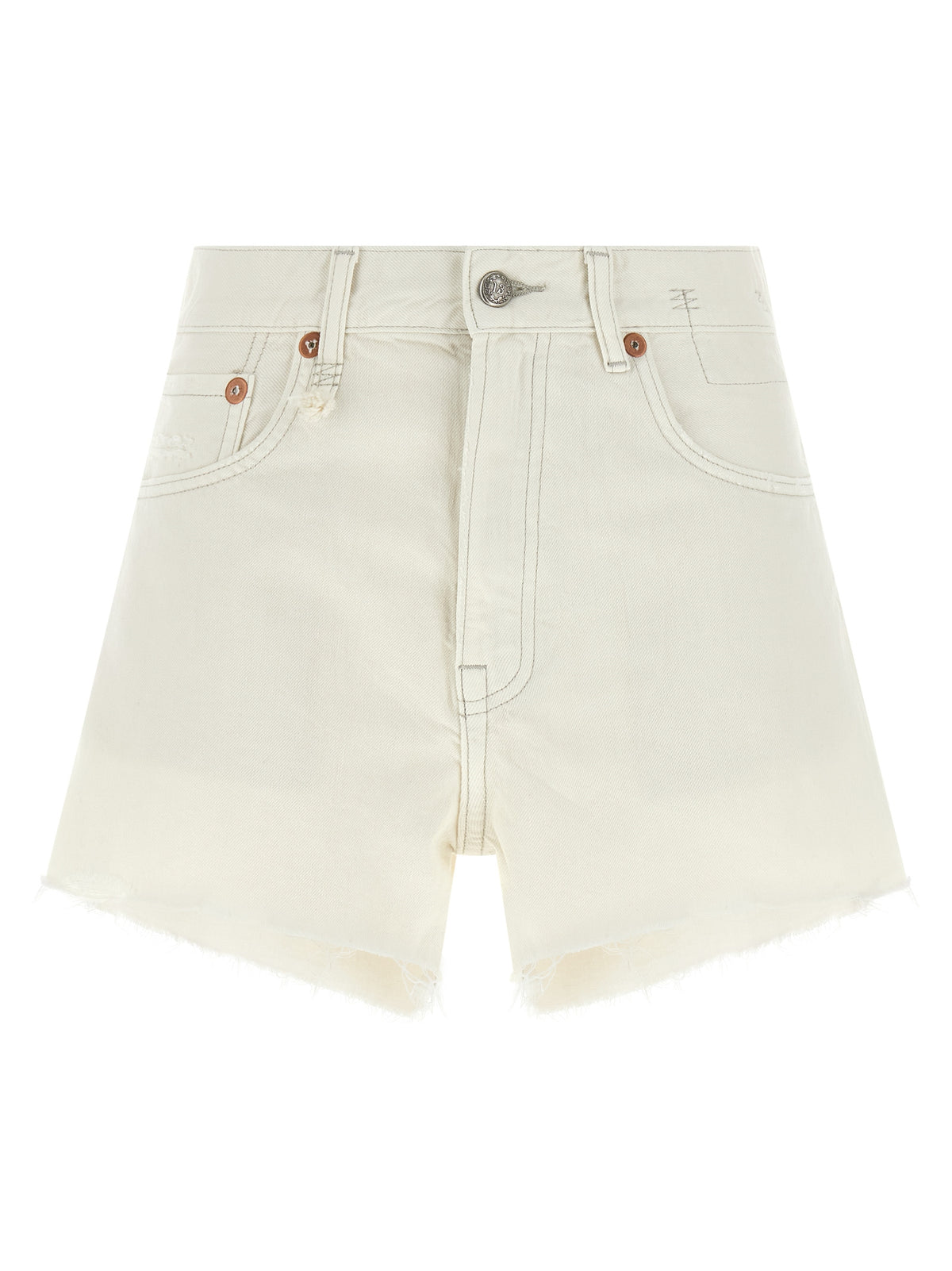 R13 White Cotton Bermuda Women's Shorts