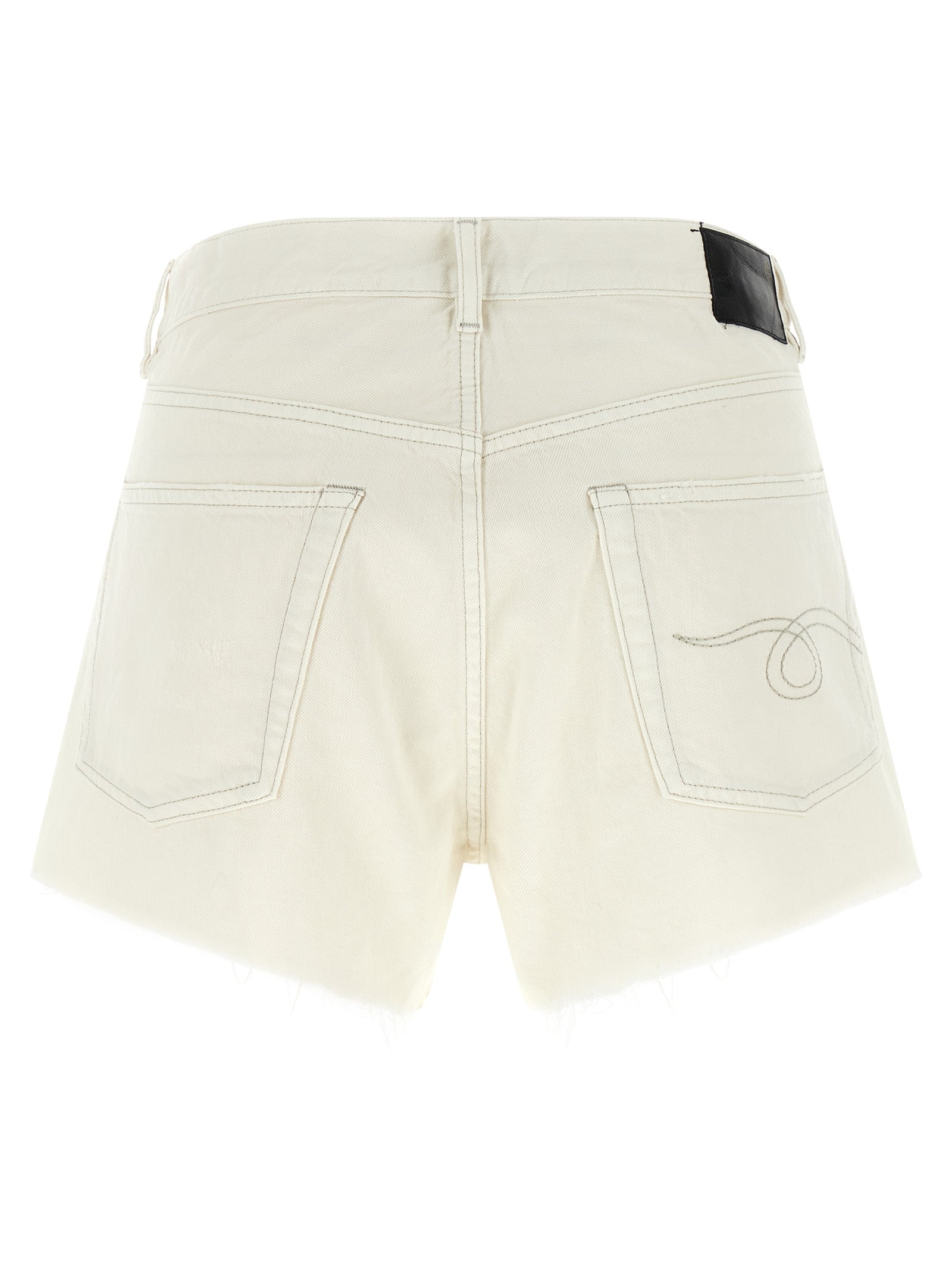 R13 White Cotton Bermuda Women's Shorts