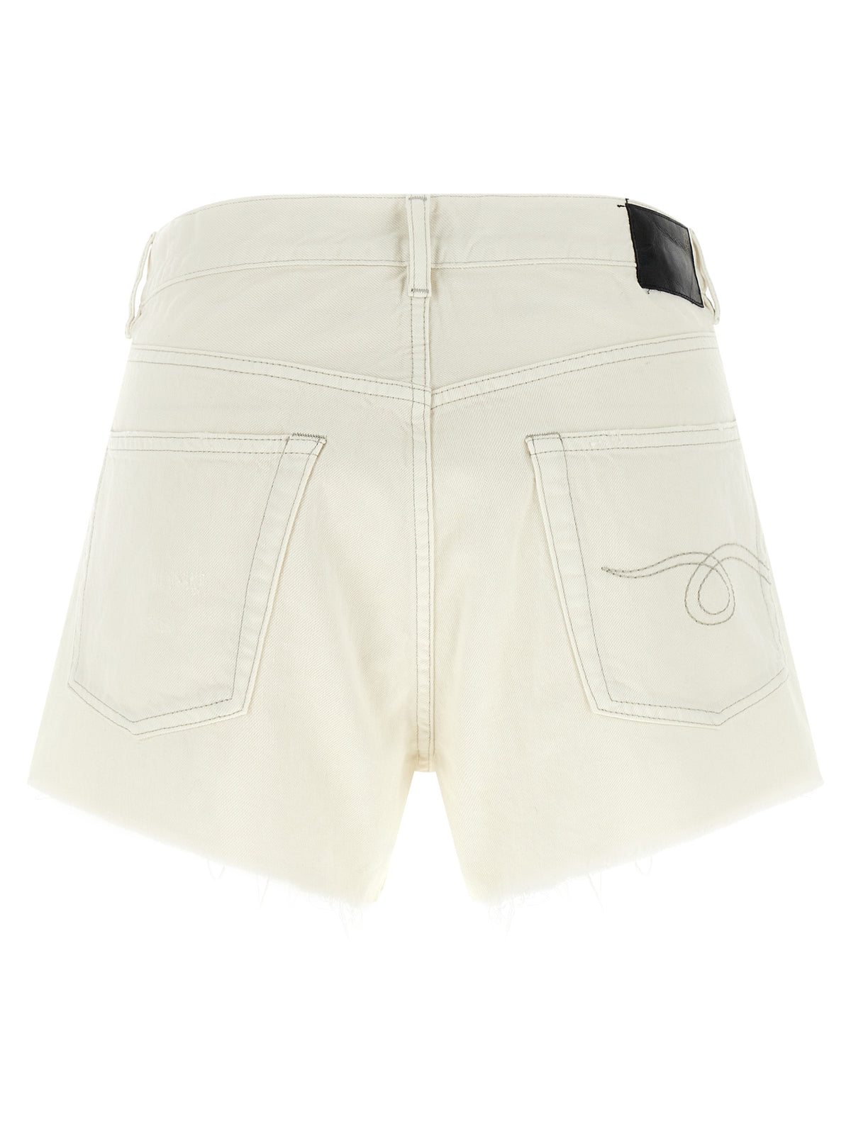 R13 White Cotton Bermuda Women's Shorts