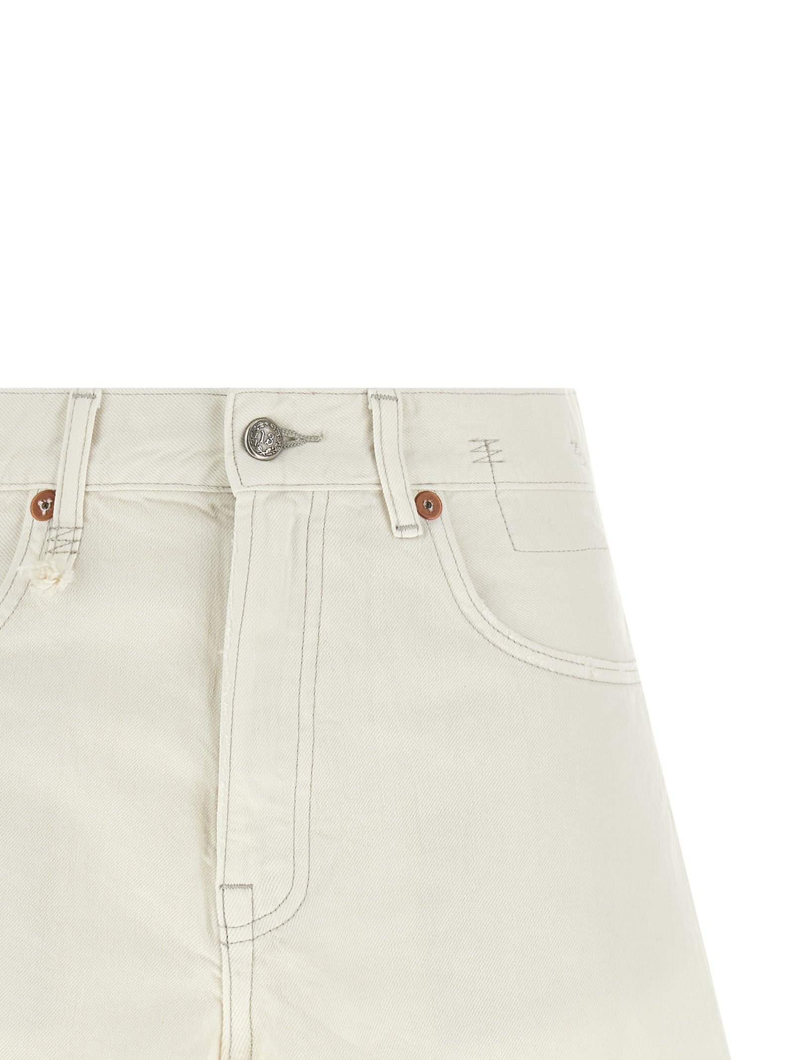 R13 White Cotton Bermuda Women's Shorts