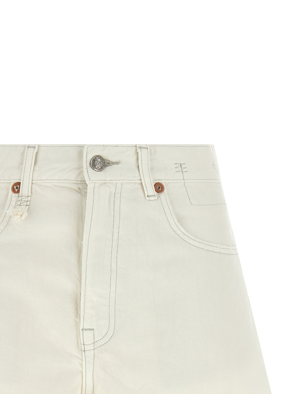 R13 White Cotton Bermuda Women's Shorts