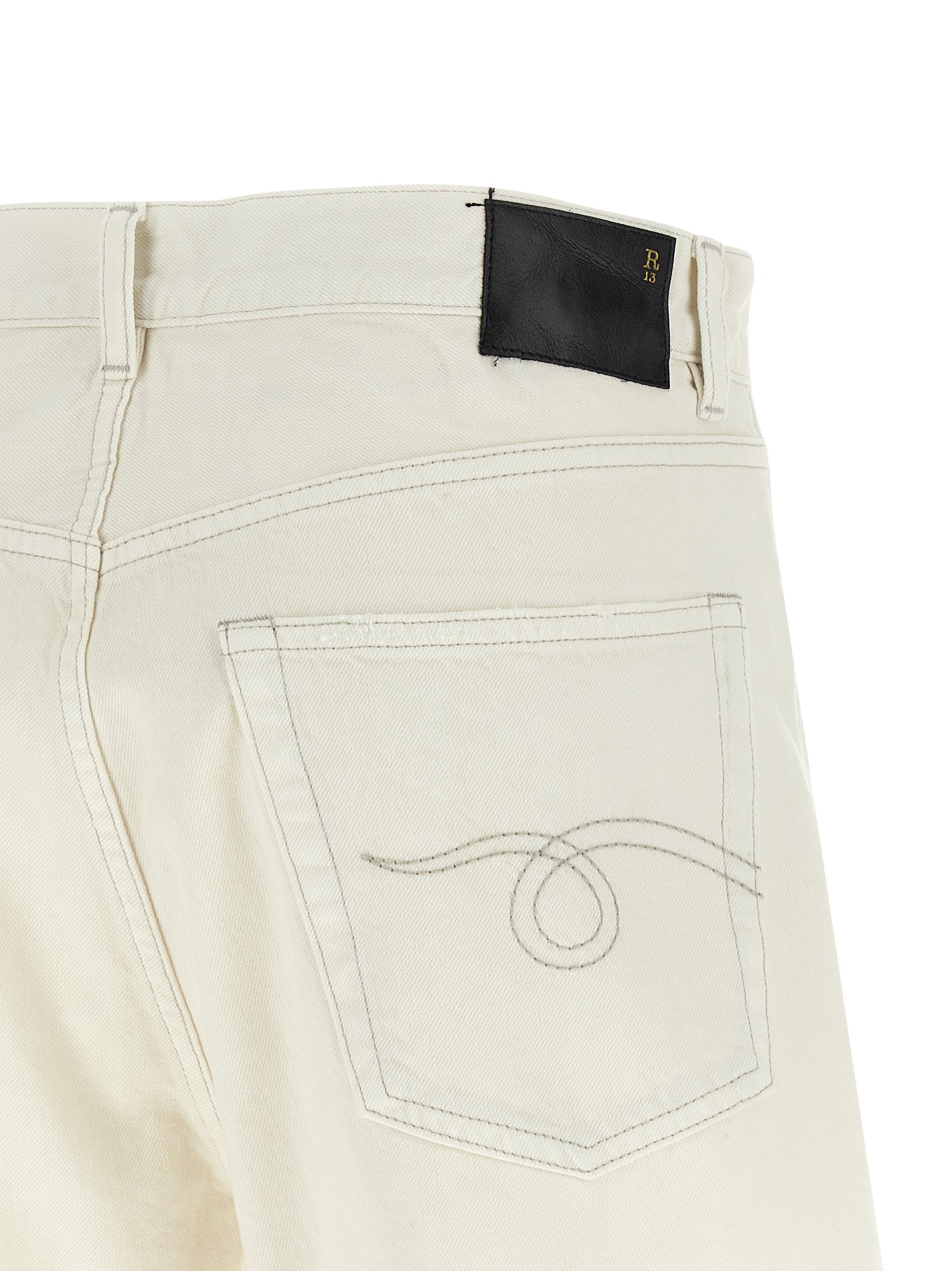 R13 White Cotton Bermuda Women's Shorts