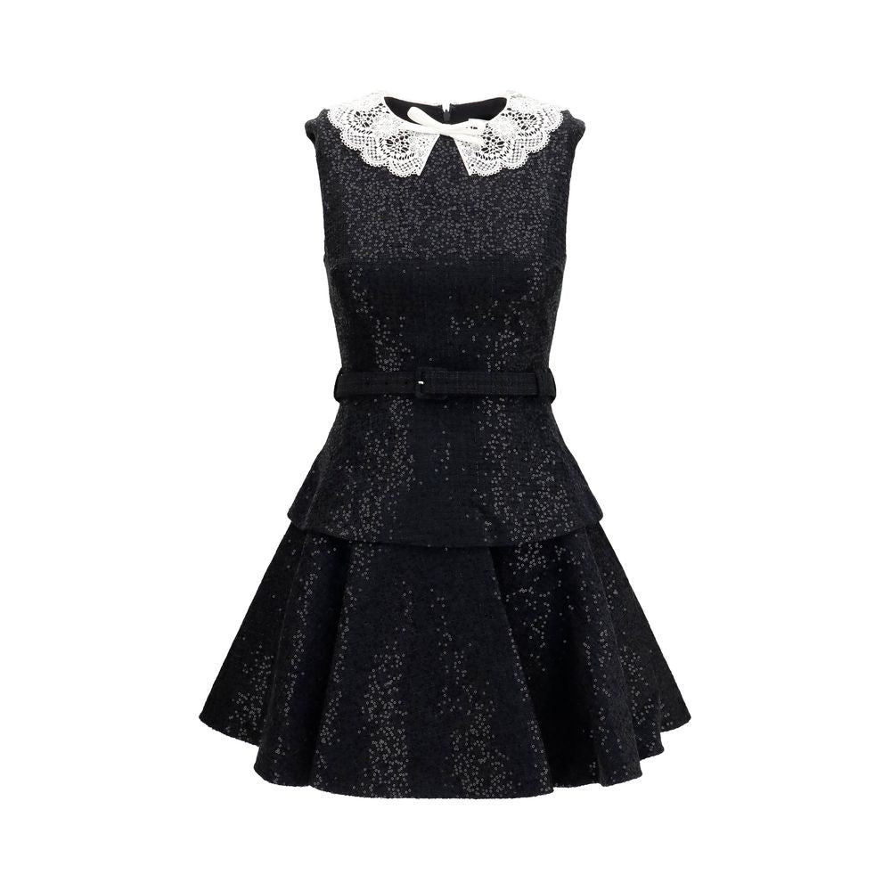 Self-Portrait Black Polyester Casual Women's Dress