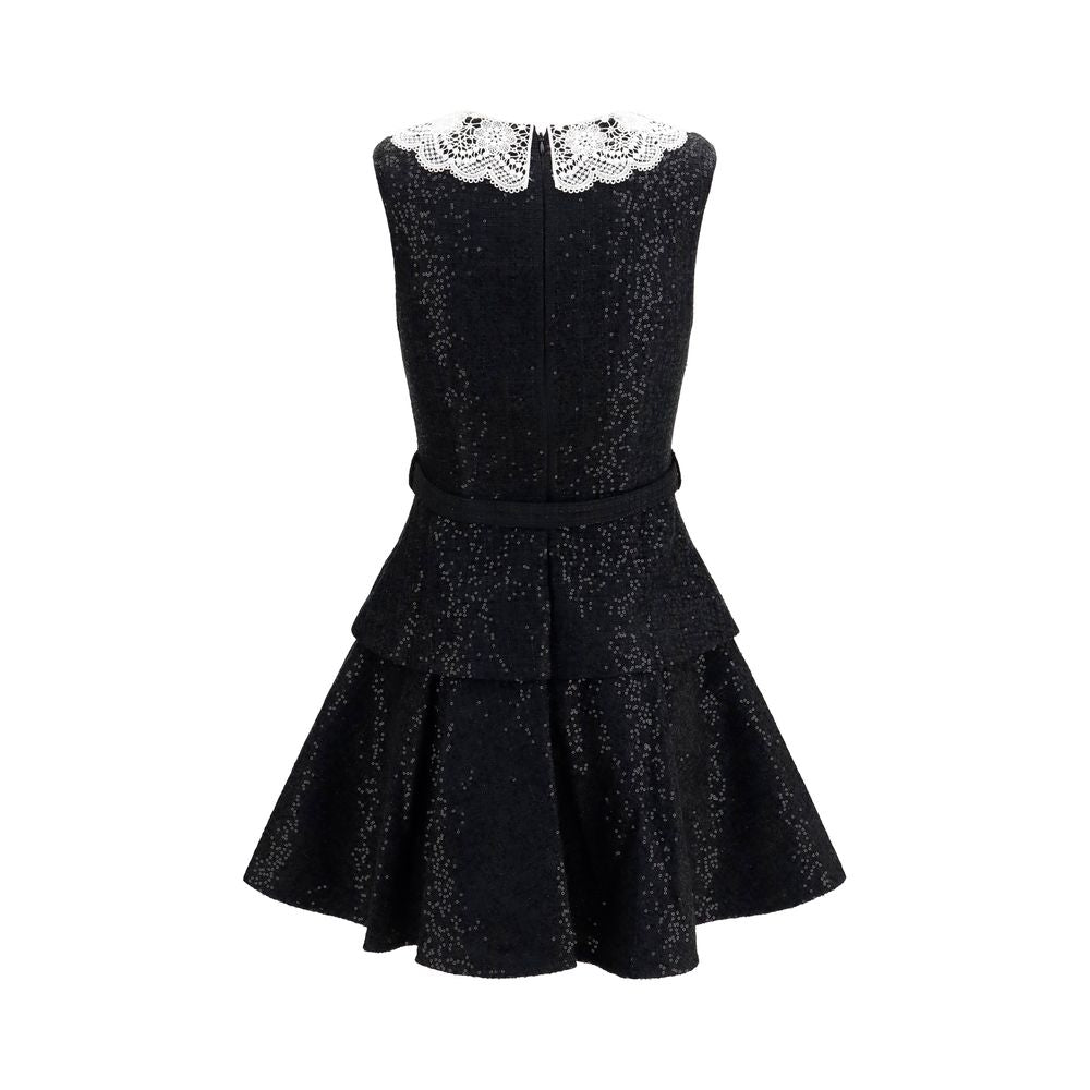 Self-Portrait Black Polyester Casual Women's Dress