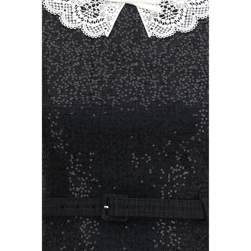 Self-Portrait Black Polyester Casual Women's Dress