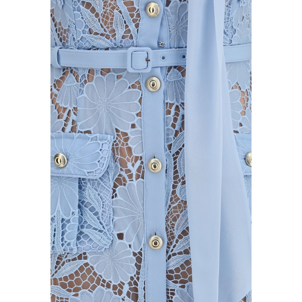 Self-Portrait Blue Polyester Casual Women's Dress