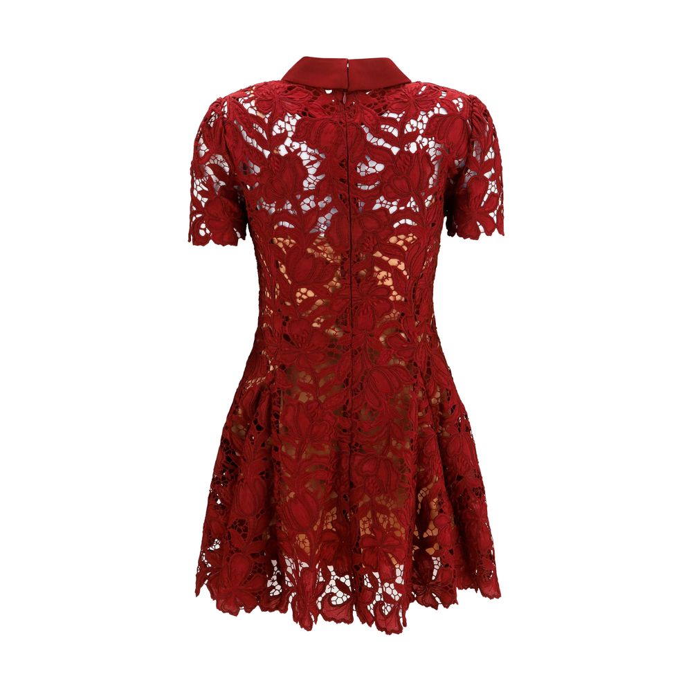Self-Portrait Bordeaux Polyester Cocktail Women's Dress