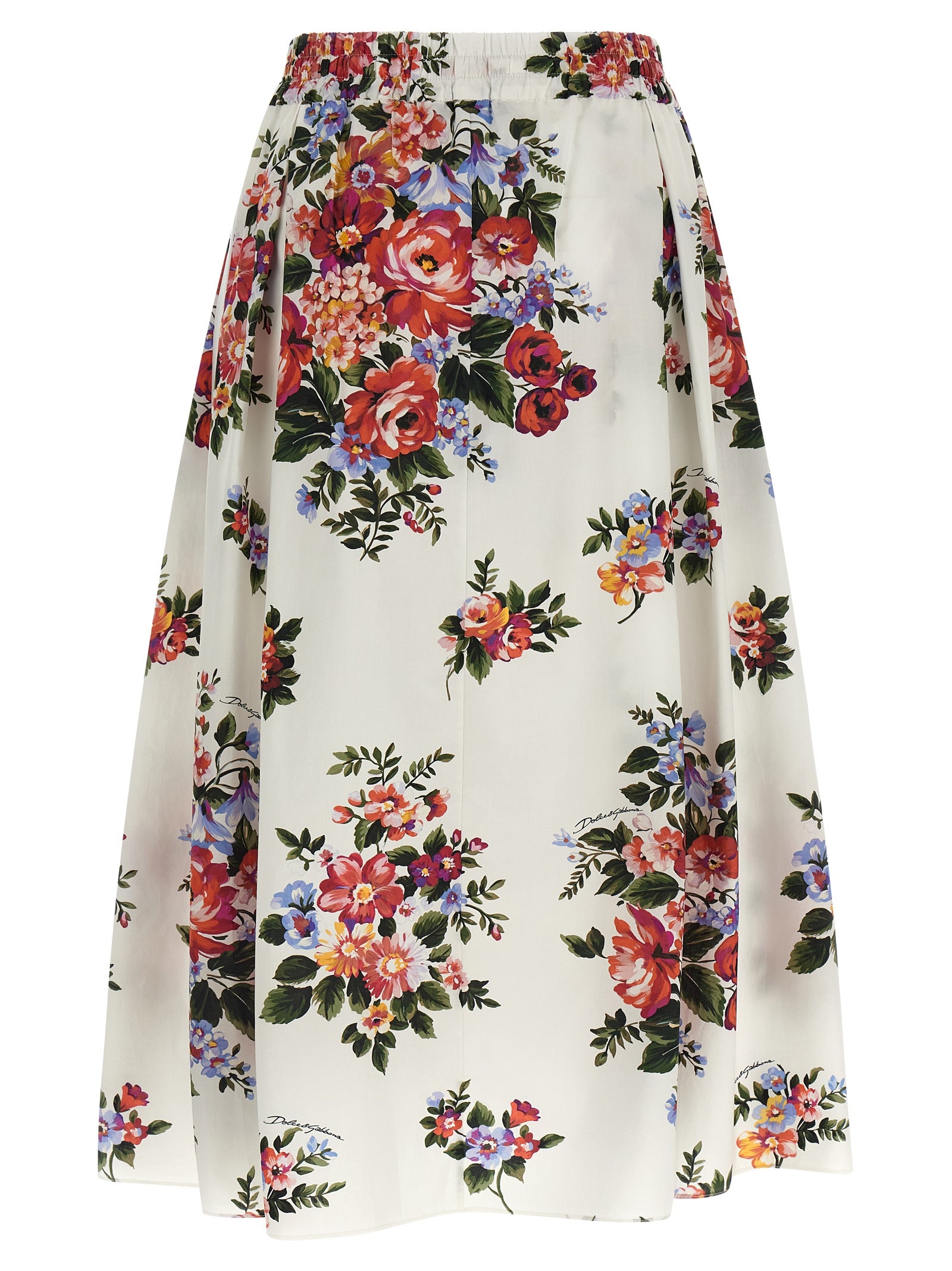 Dolce & Gabbana White Cotton Midi Women's Skirt