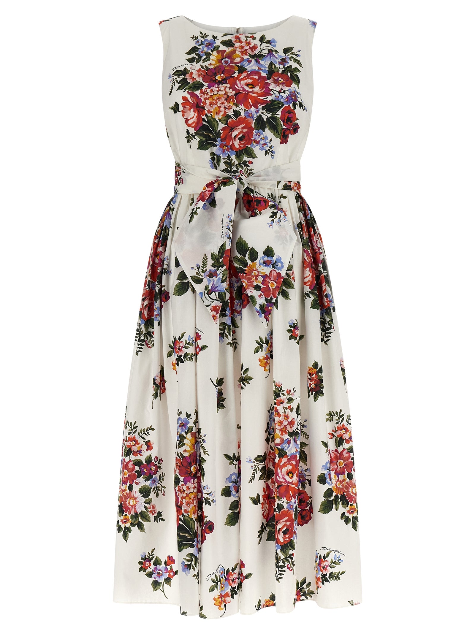 Dolce & Gabbana White Cotton Midi Women's Dress