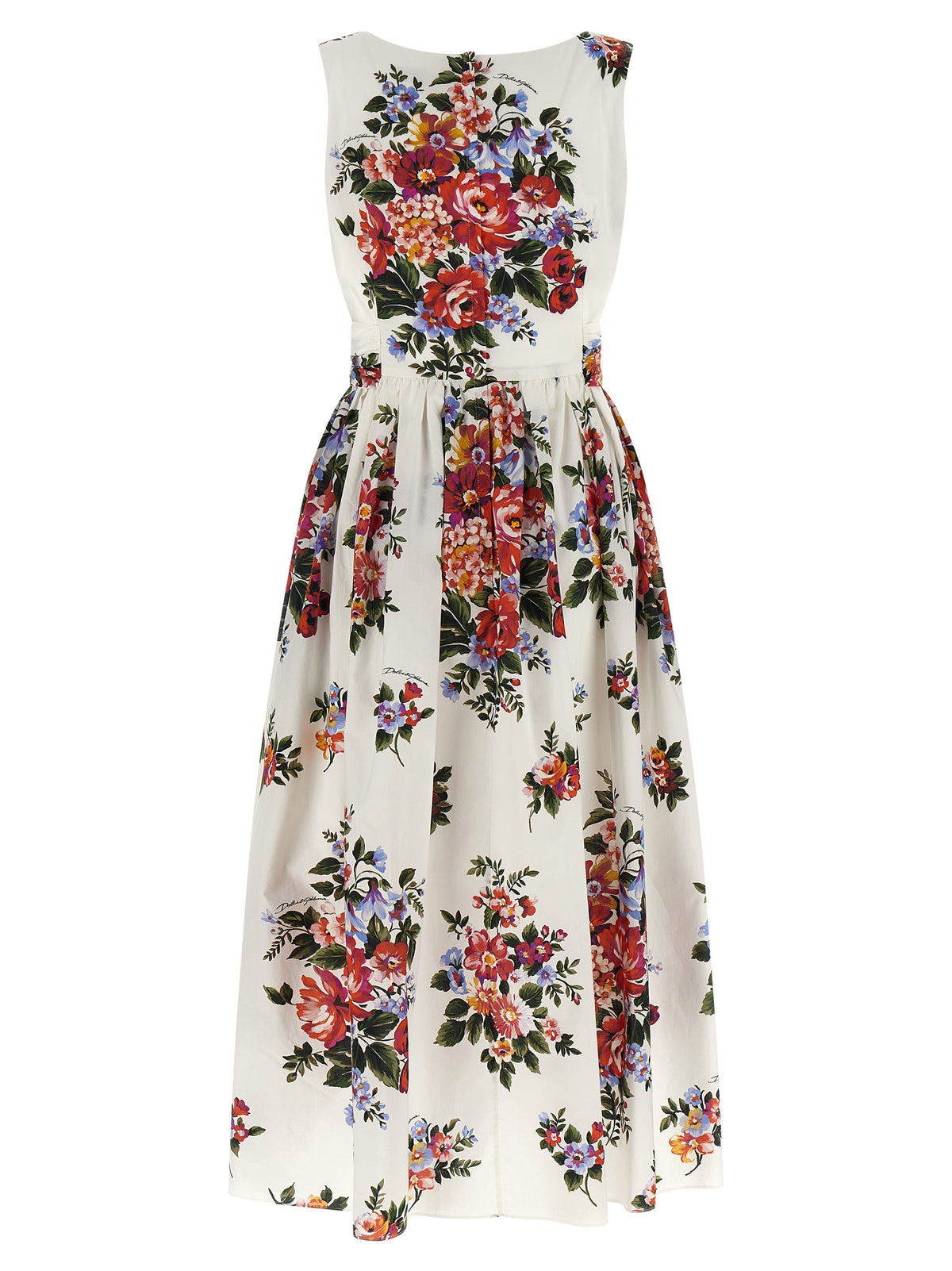 Dolce & Gabbana White Cotton Midi Women's Dress