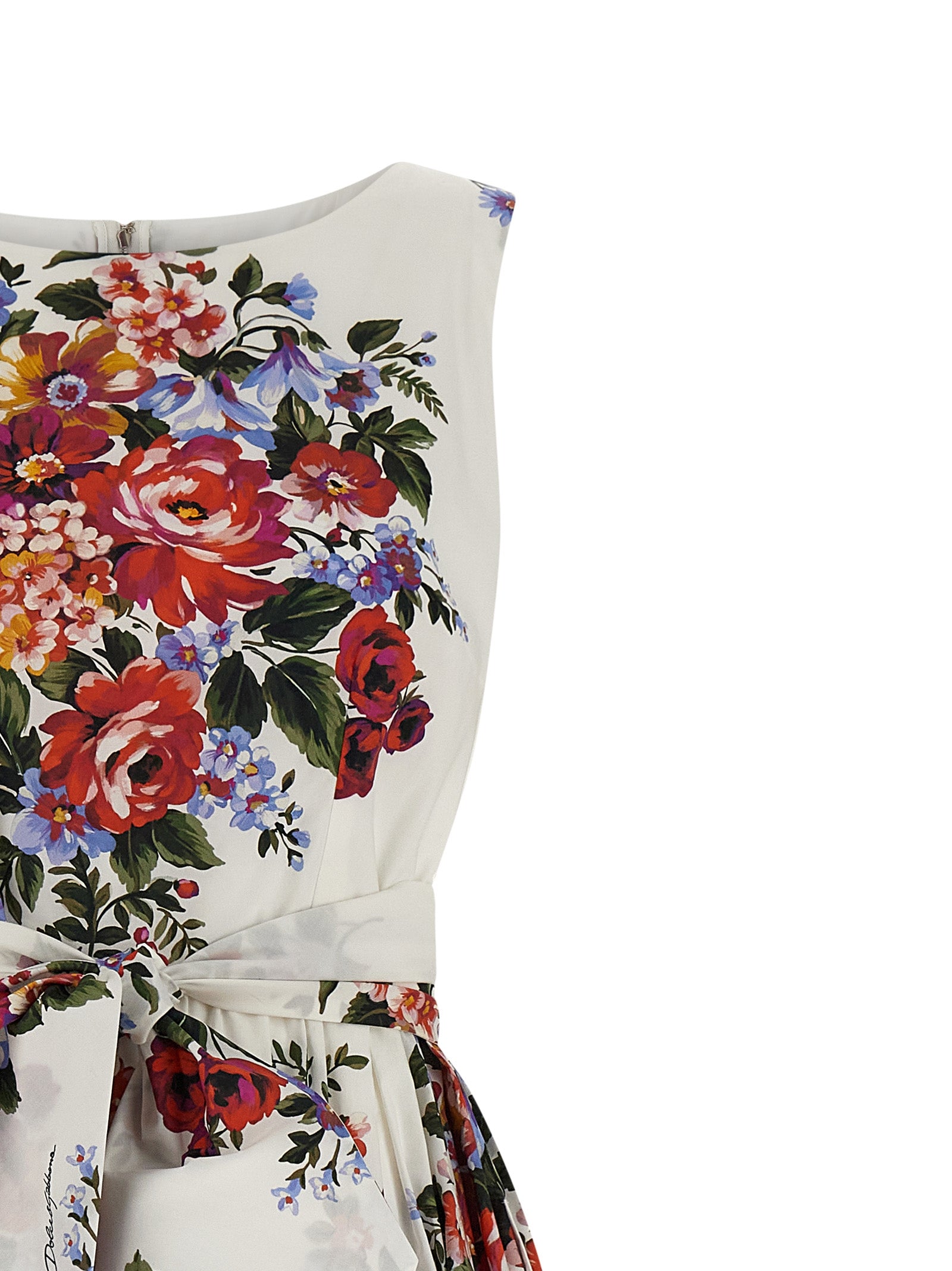 Dolce & Gabbana White Cotton Midi Women's Dress