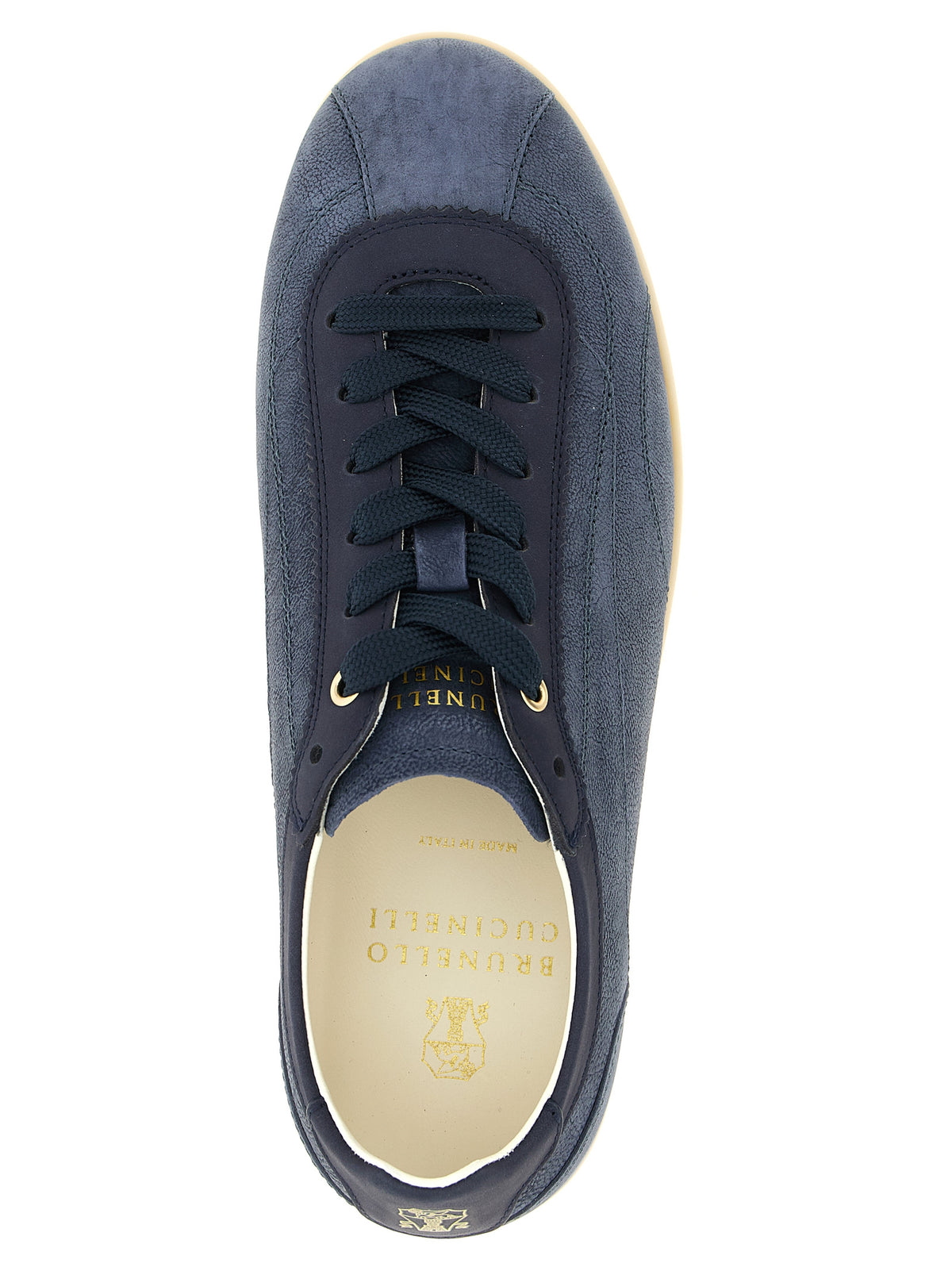 Brunello Cucinelli Blue Calfskin Low Top Men's Sneakers