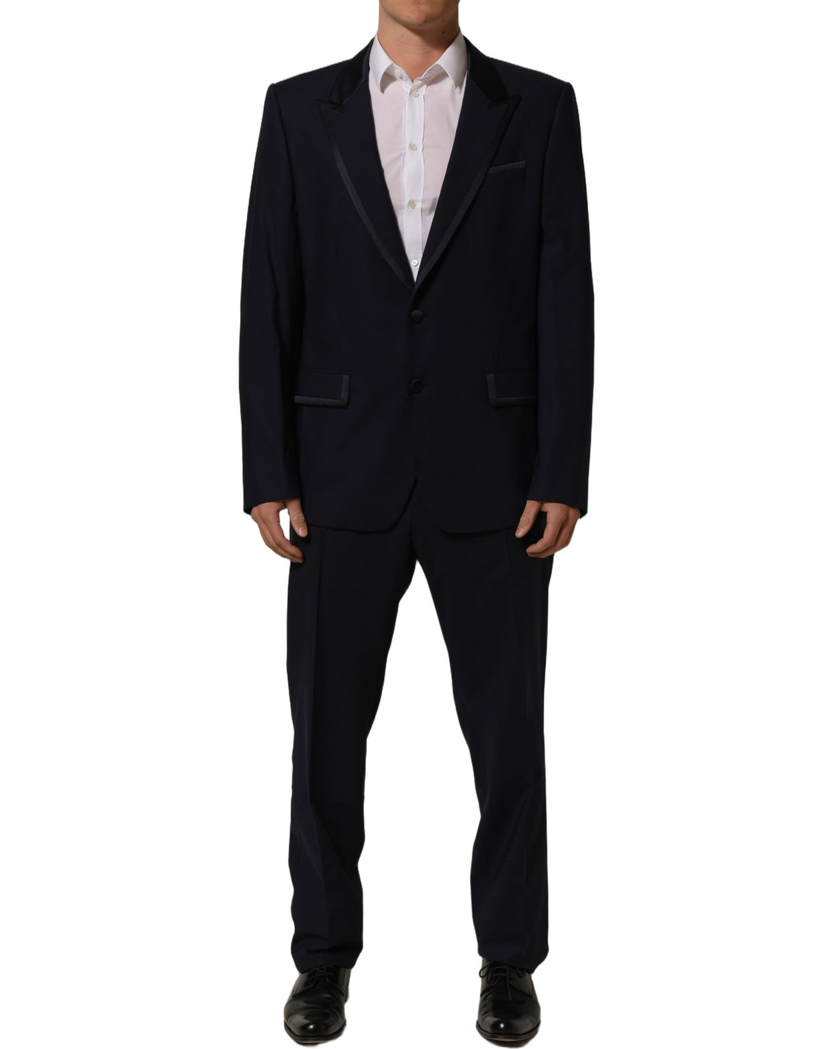 Dolce & Gabbana Dark Blue Single Breasted 2 Piece Men Men's Suit (Pre-Owned)