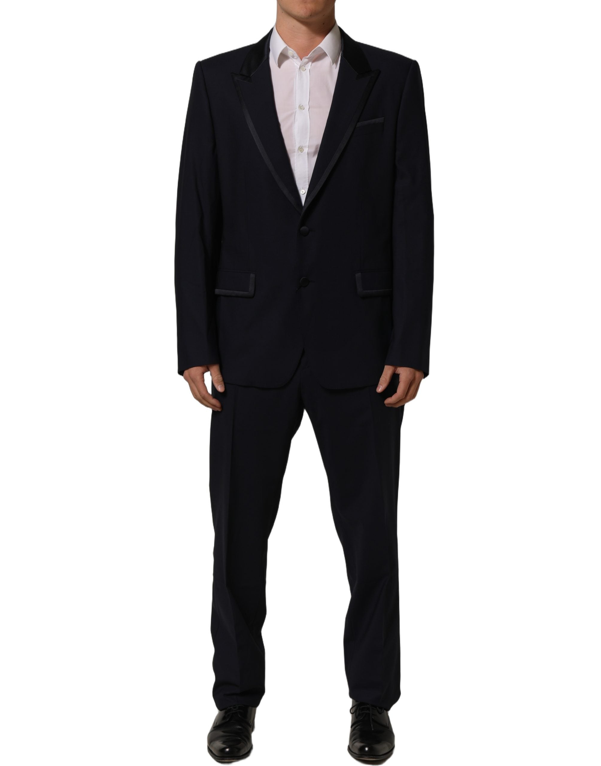 Dolce & Gabbana Dark Blue Single Breasted 2 Piece Men Men's Suit (Pre-Owned)
