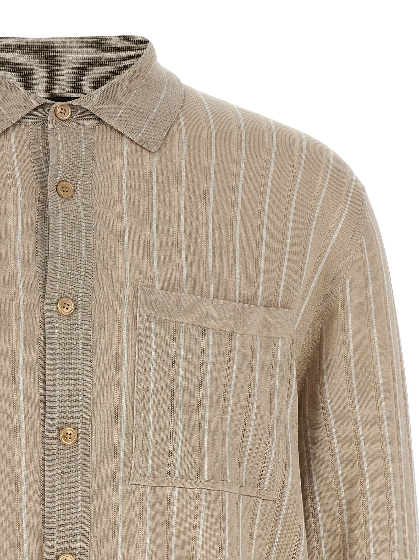 Brioni Beige Cotton Men's Blouse