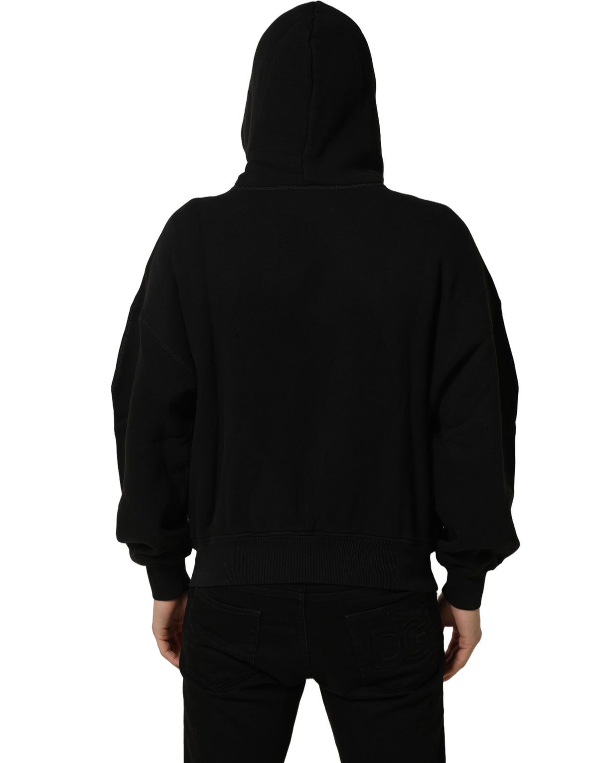 Dolce & Gabbana Black Cotton Milano1984 Print Hoodie Men's Sweater (Pre-Owned)