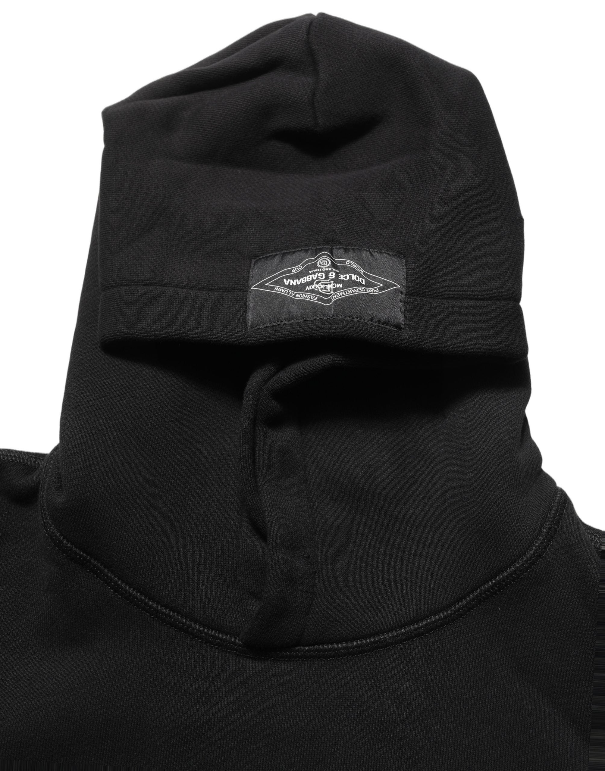 Dolce & Gabbana Black Cotton Milano1984 Print Hoodie Men's Sweater (Pre-Owned)