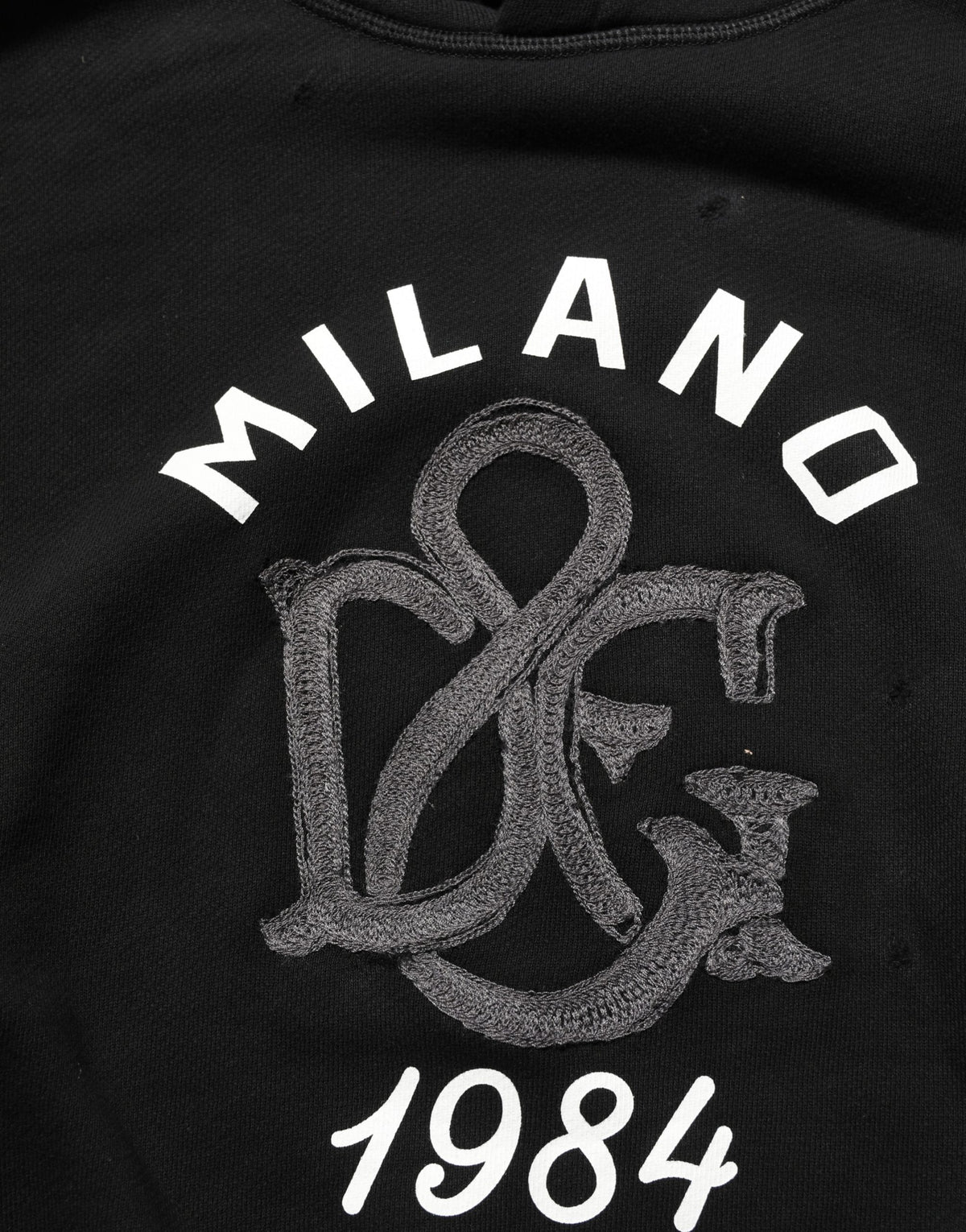 Dolce & Gabbana Black Cotton Milano1984 Print Hoodie Men's Sweater (Pre-Owned)