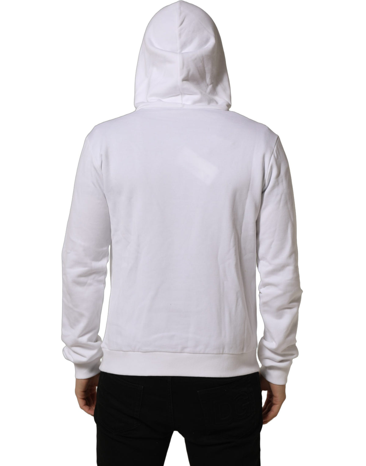 Dolce & Gabbana White Sacred Heart Hooded Sweatshirt Men's Sweater (Pre-Owned)