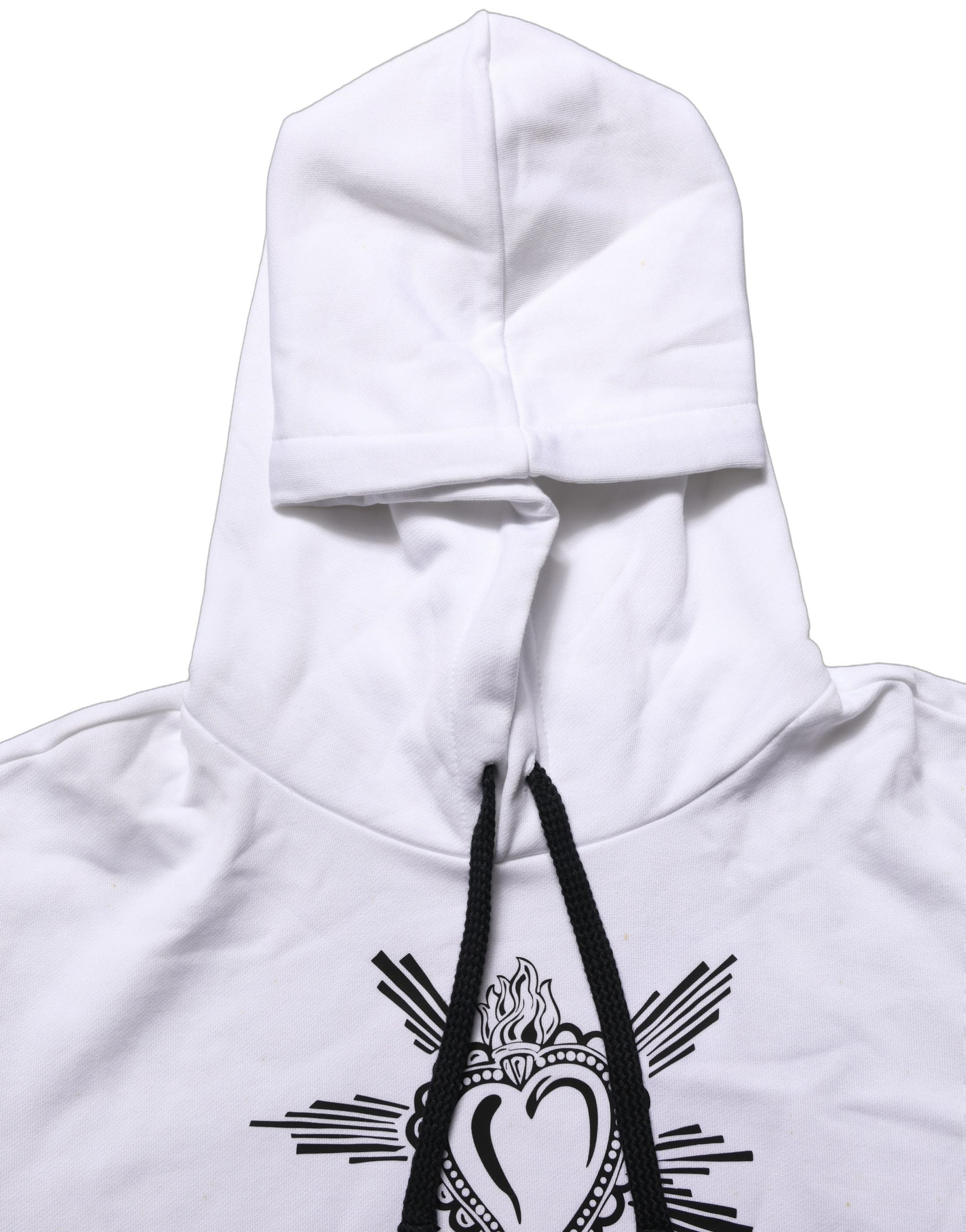 Dolce & Gabbana White Sacred Heart Hooded Sweatshirt Men's Sweater (Pre-Owned)