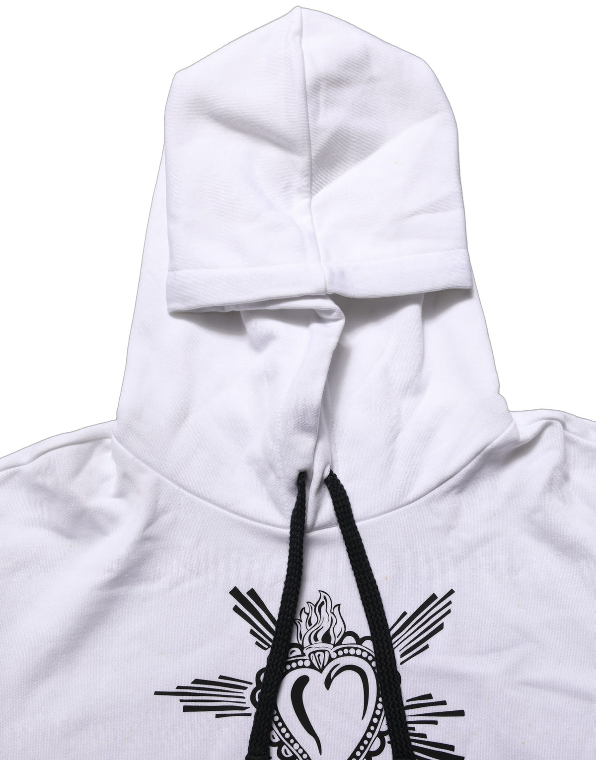 Dolce & Gabbana White Sacred Heart Hooded Sweatshirt Men's Sweater (Pre-Owned)