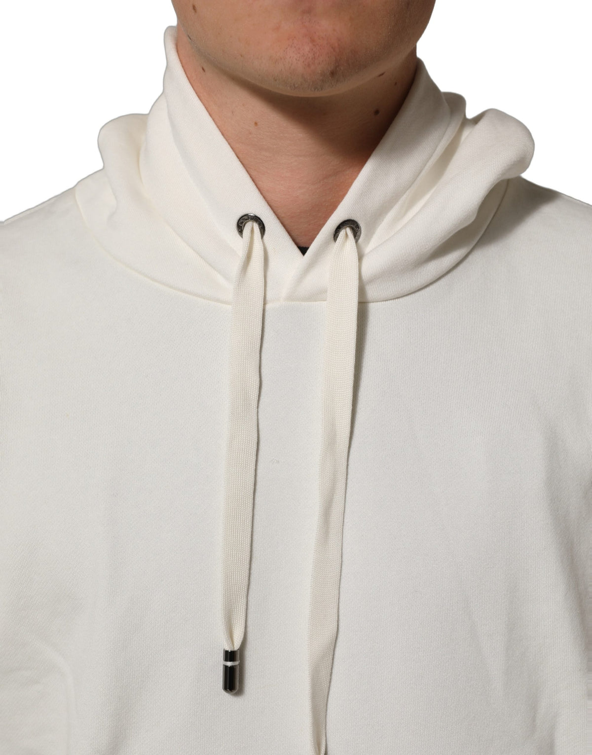 Dolce & Gabbana White Logo Hooded PulloverSweatshirt Men's Sweater (Pre-Owned)
