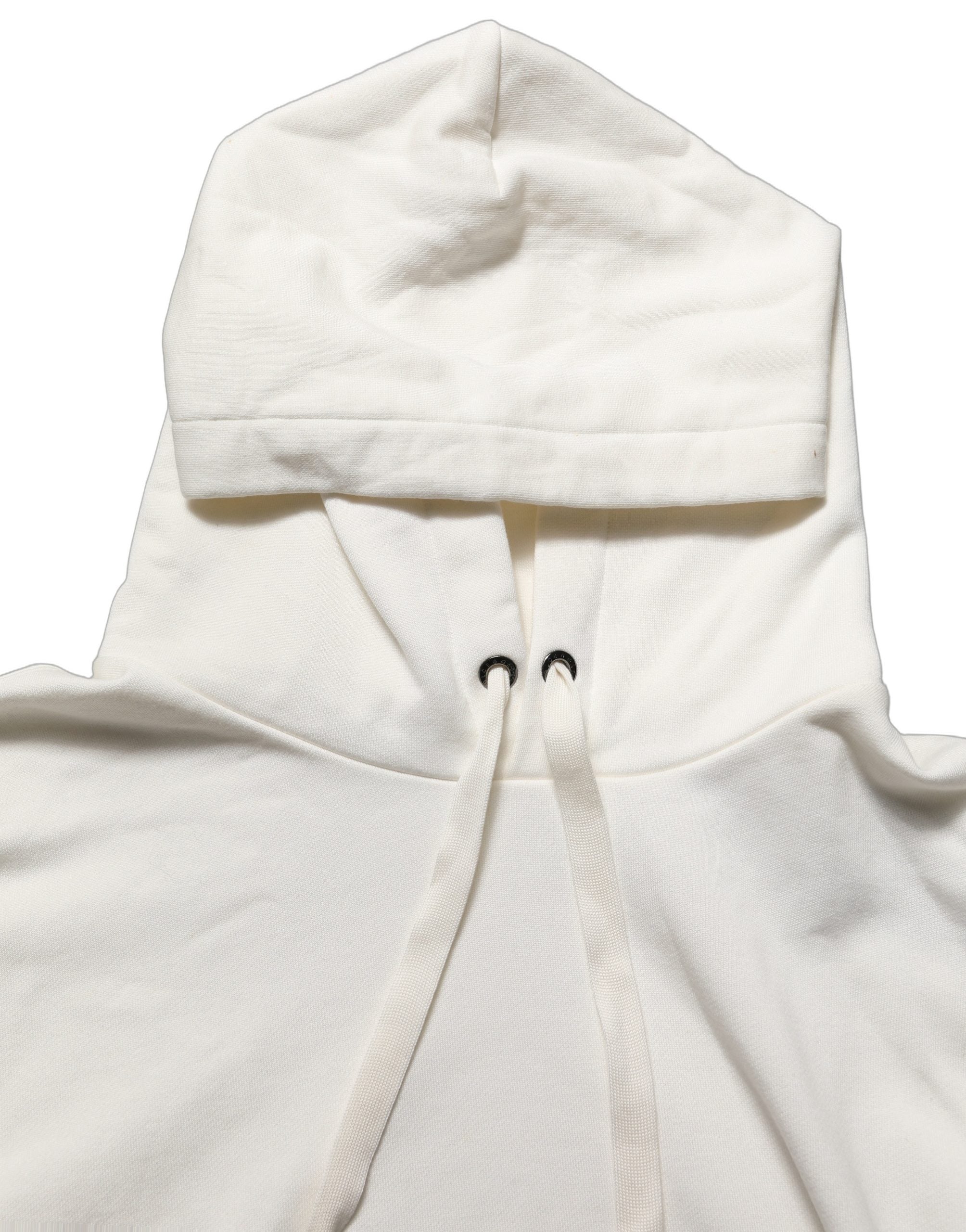 Dolce & Gabbana White Logo Hooded PulloverSweatshirt Men's Sweater (Pre-Owned)