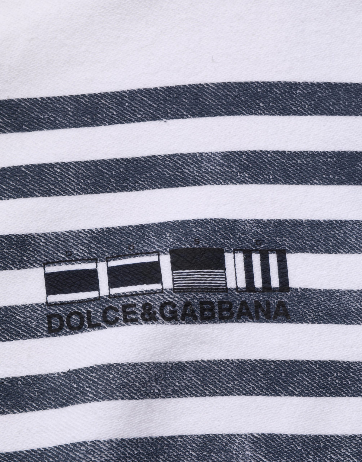 Dolce & Gabbana White Blue Stripe Hooded Sweatshirt Men's Sweater (Pre-Owned)