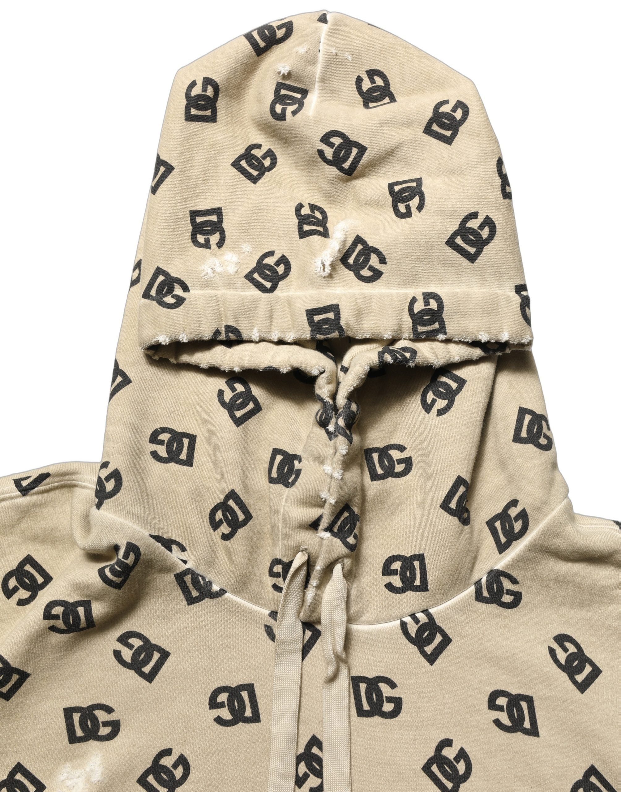 Dolce & Gabbana Brown Cotton Logo Hooded Sweatshirt Men's Sweater (Pre-Owned)